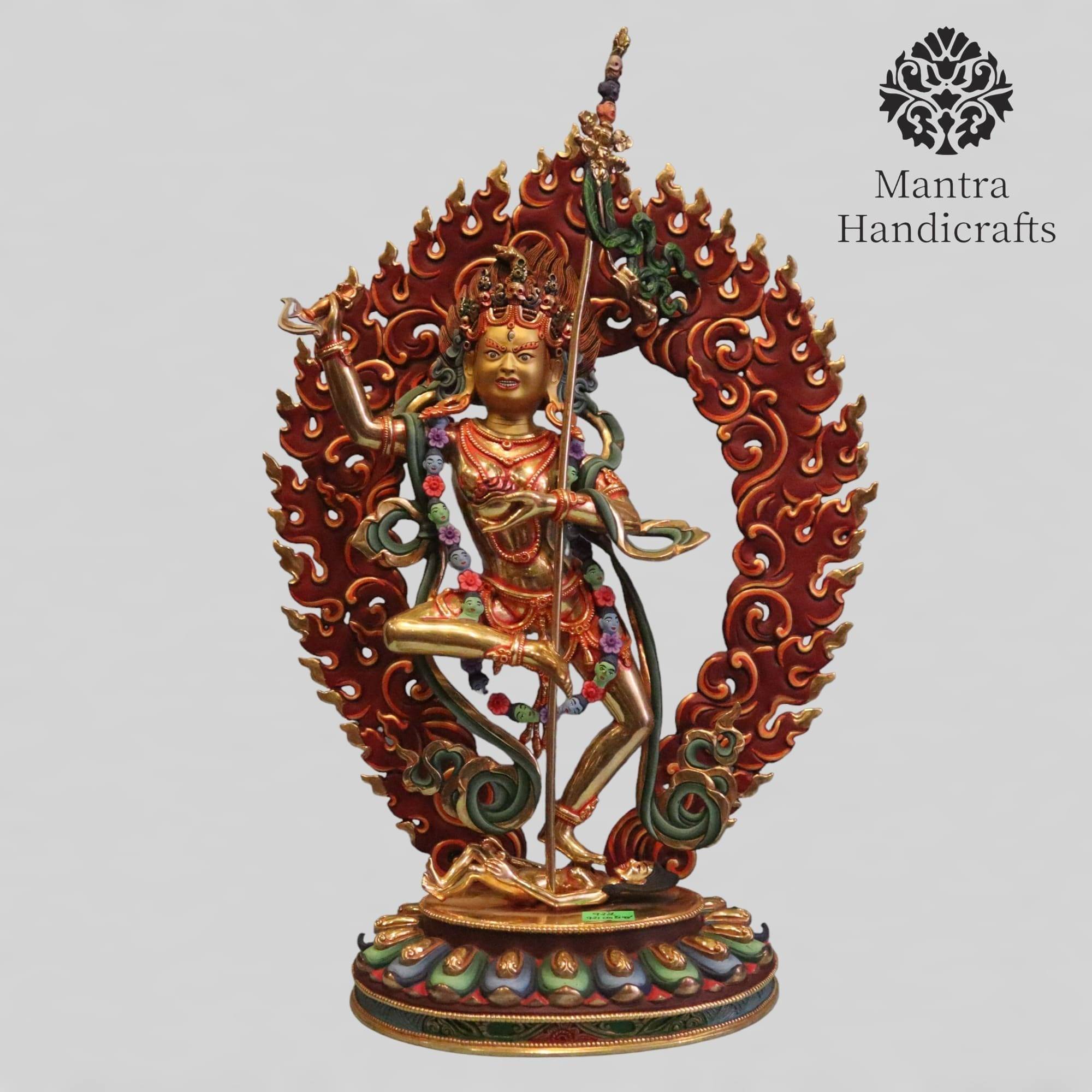 Tibetan Vajravarahi Statue Genuine 24k Gold Gilded