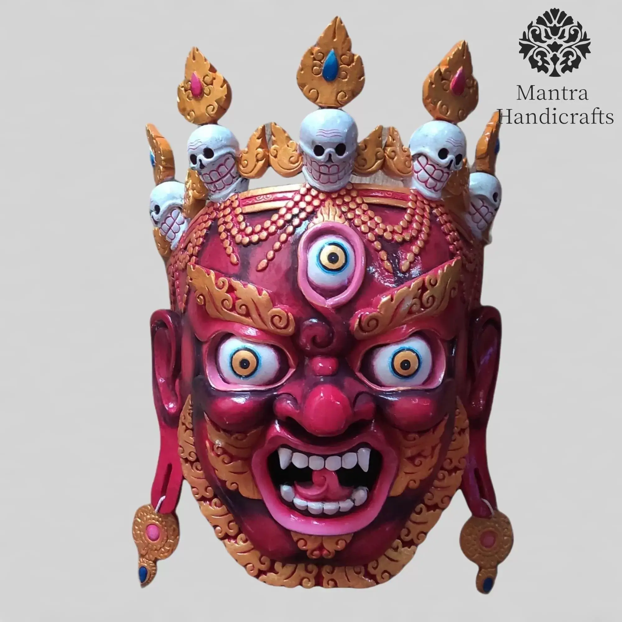Bhairab Wooden Mask | Wall Hanging Vintage Mask