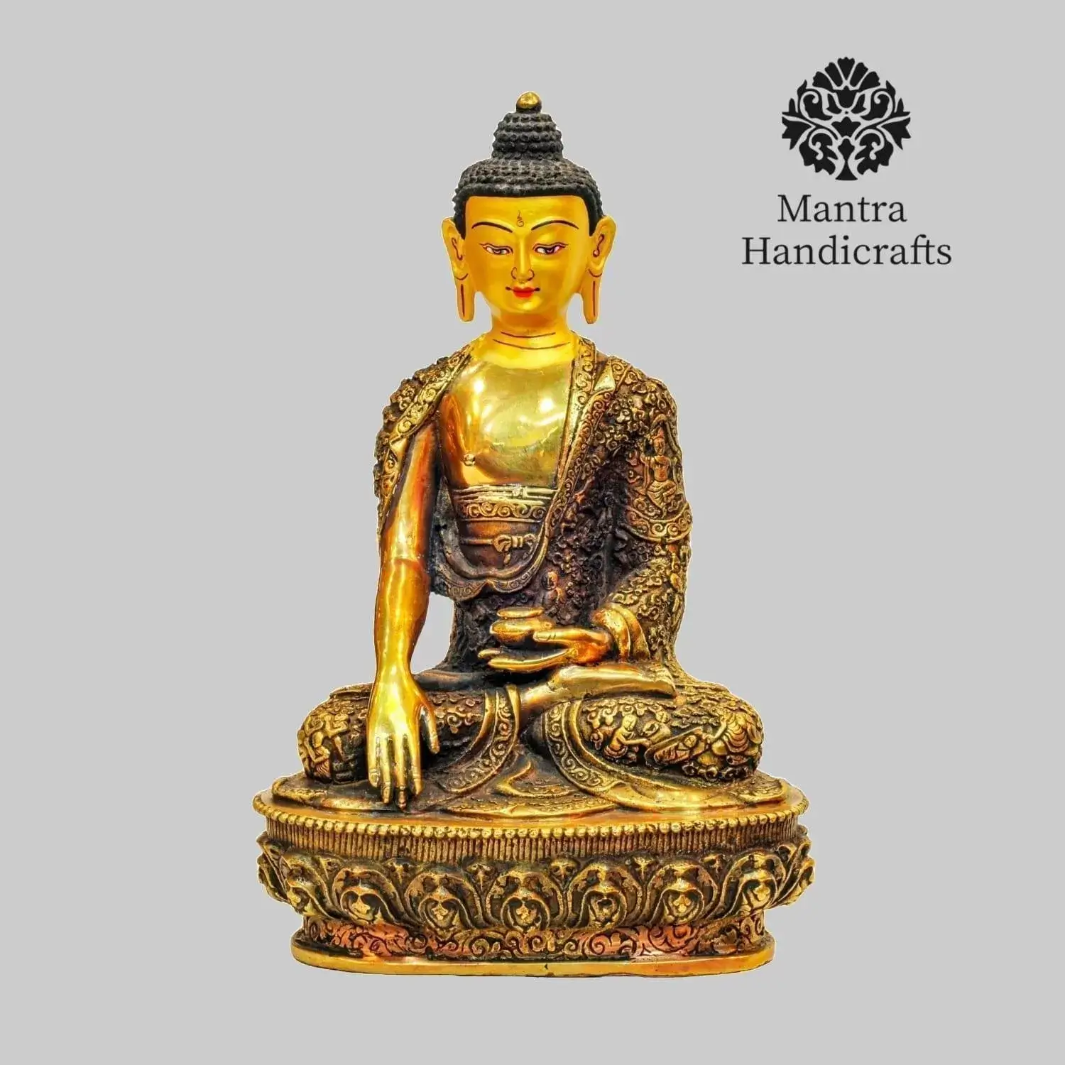 Copper Oxidized Shakyamuni Buddha Statue