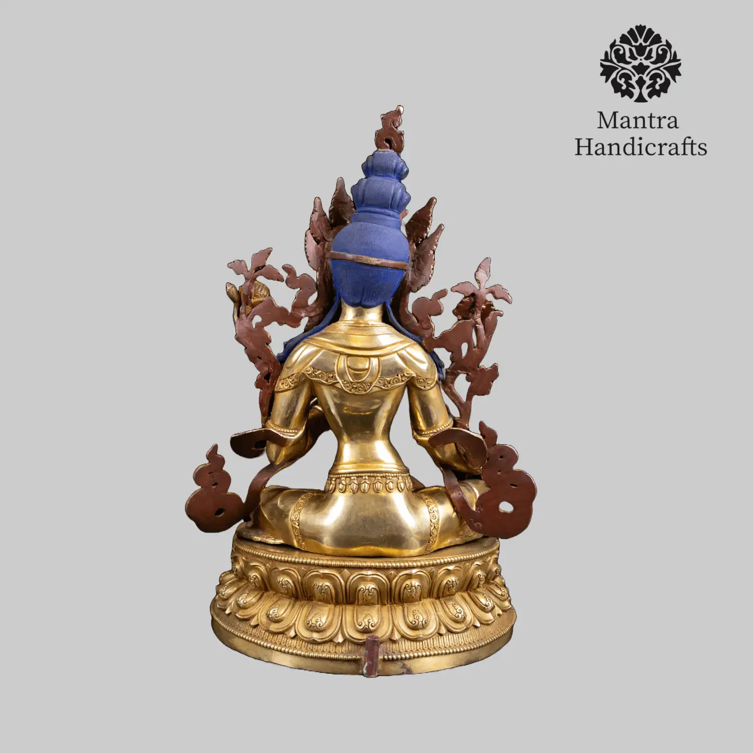 Green Tara Statue With Crown