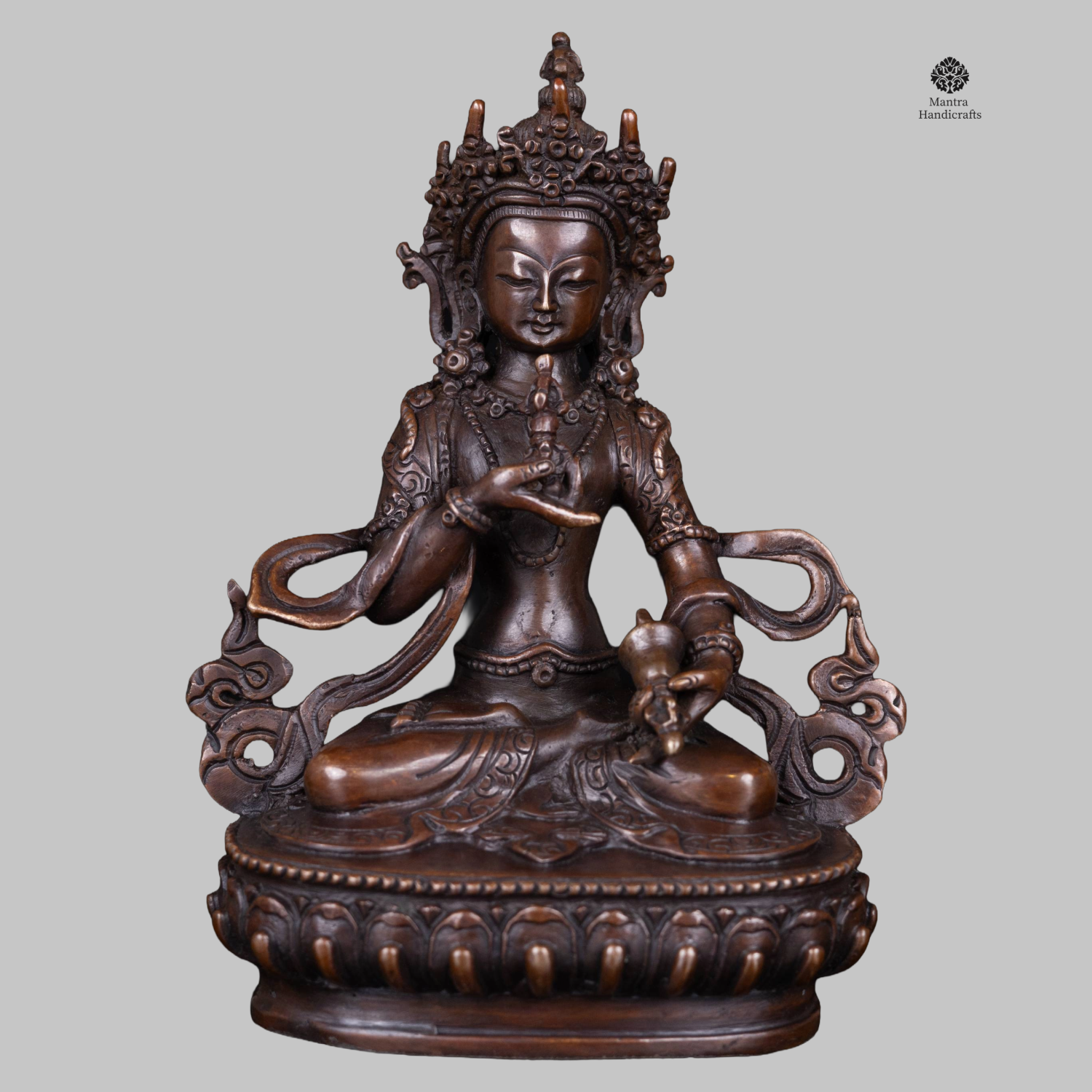 Vajrasattva Statue | Oxidized Finish for Meditation & Healing