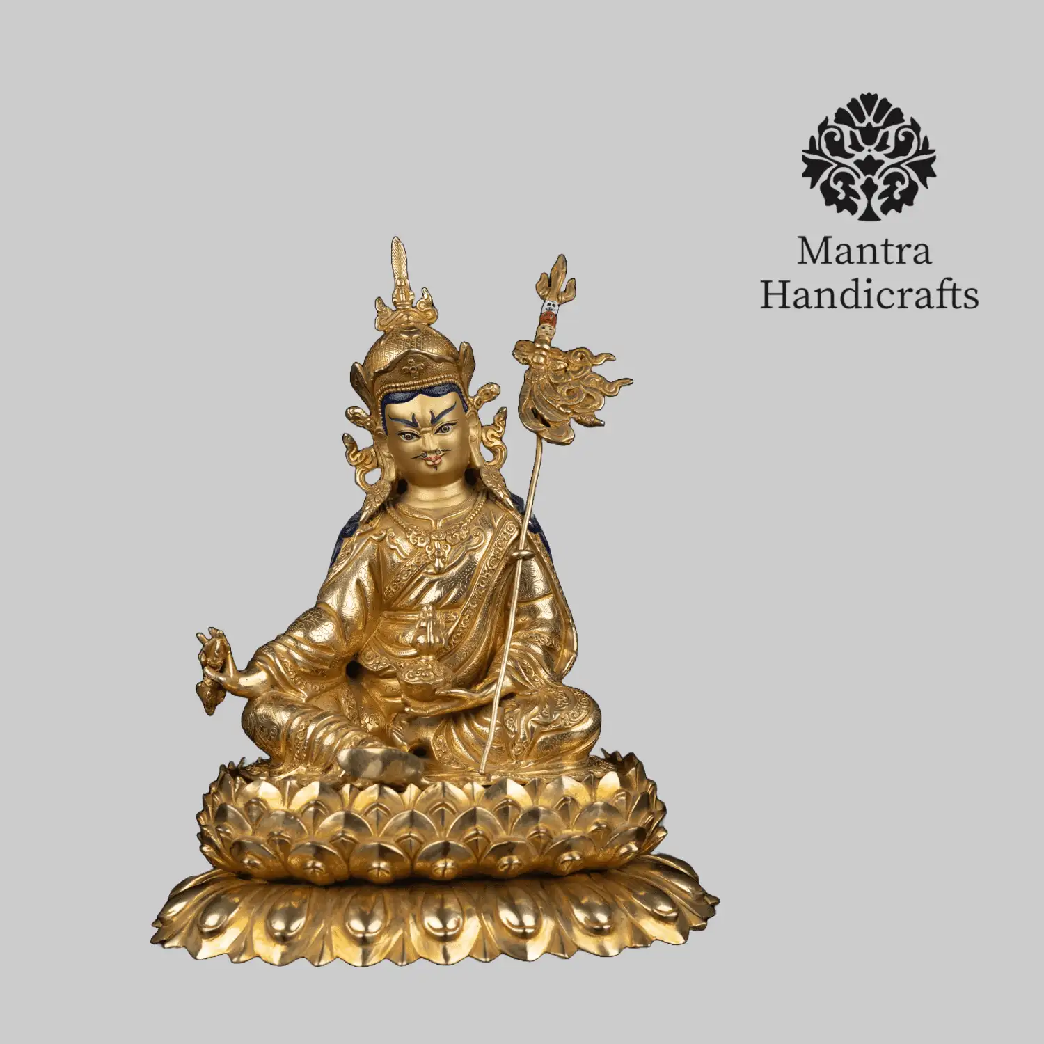Tibetan Guru Padmasambhava On Lotus | Statue of Guru Rinpoche