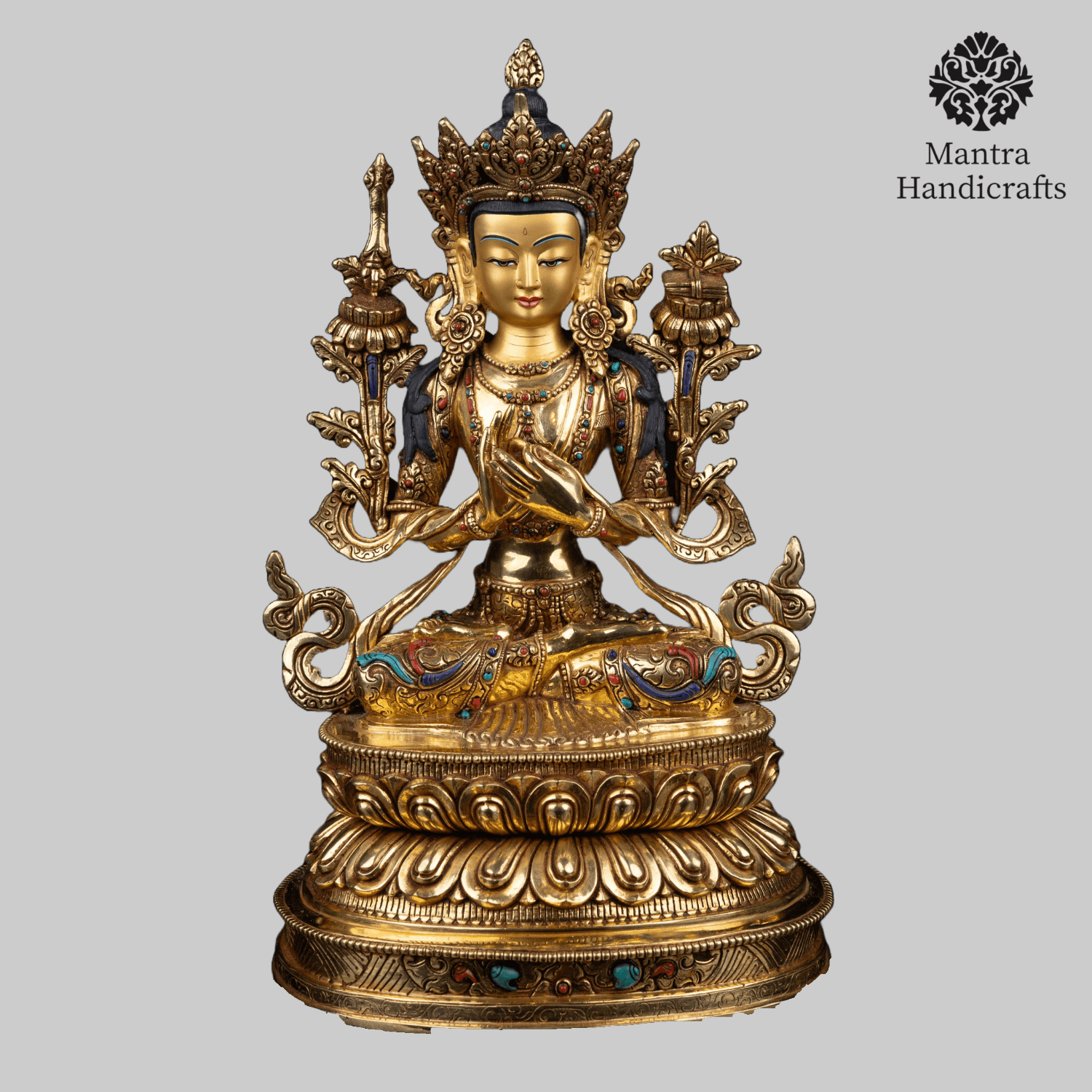 Handcrafted Manjushree Statue | Artisanal Buddhist Decor