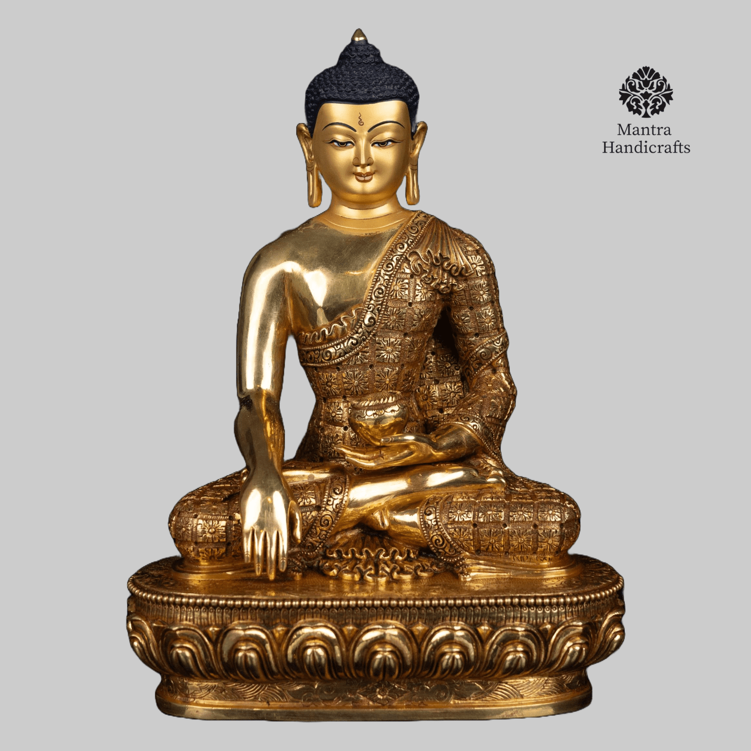 Shakyamuni Buddha Statue | Handcrafted with 24K Gold Detailing