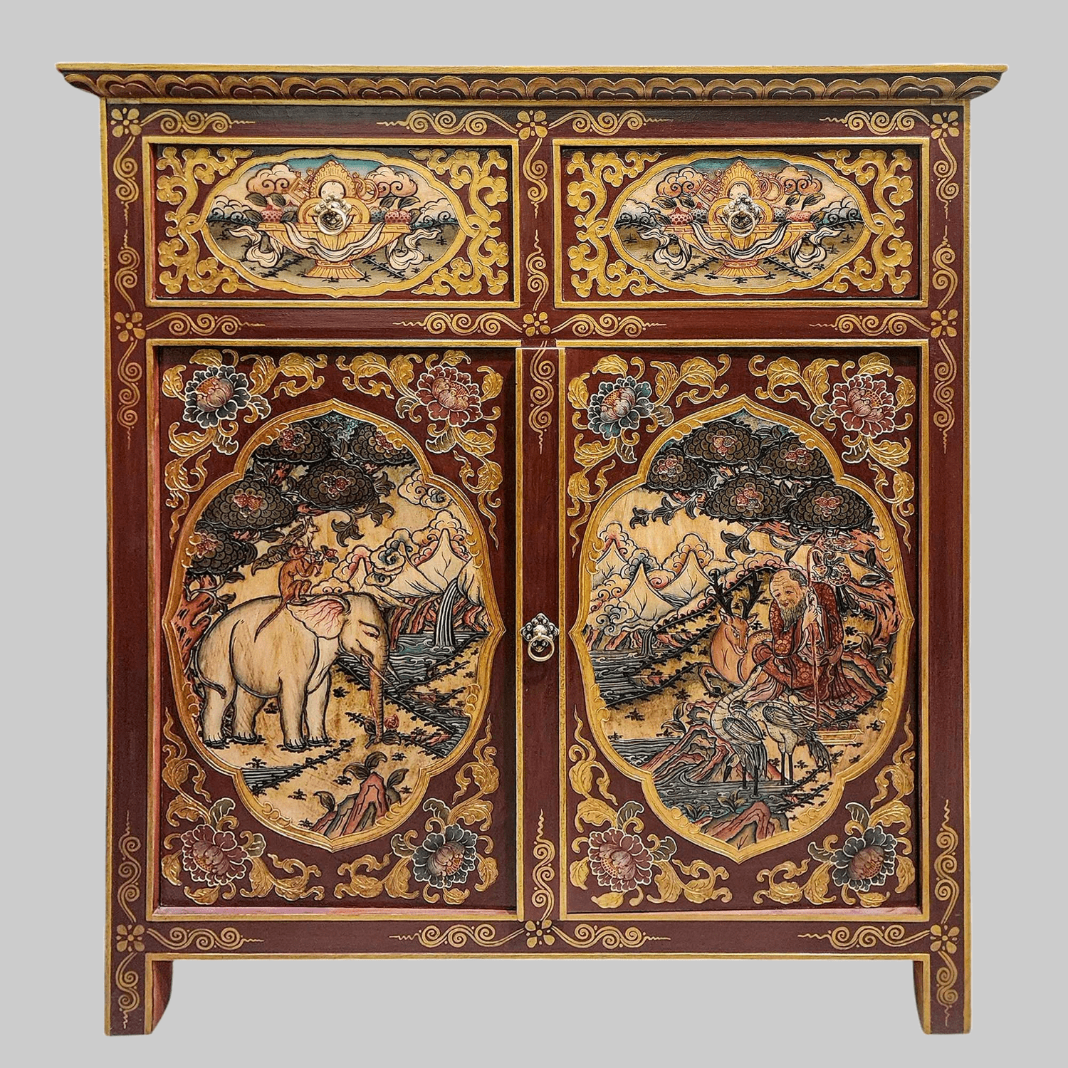 Cabinet with Drawers & Doors | Intricately Painted Furniture