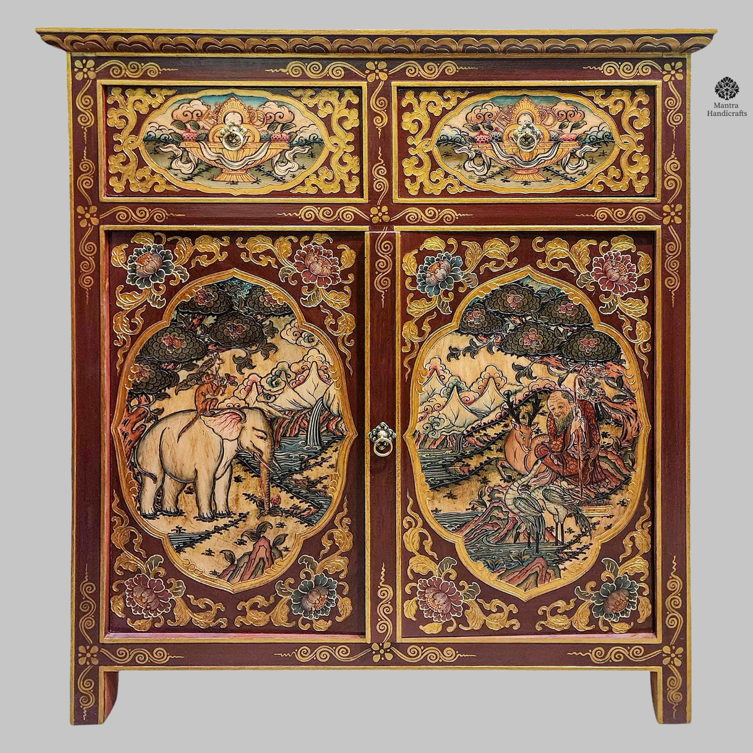 Cabinet with Drawers & Doors | Hand-Painted Art Furniture