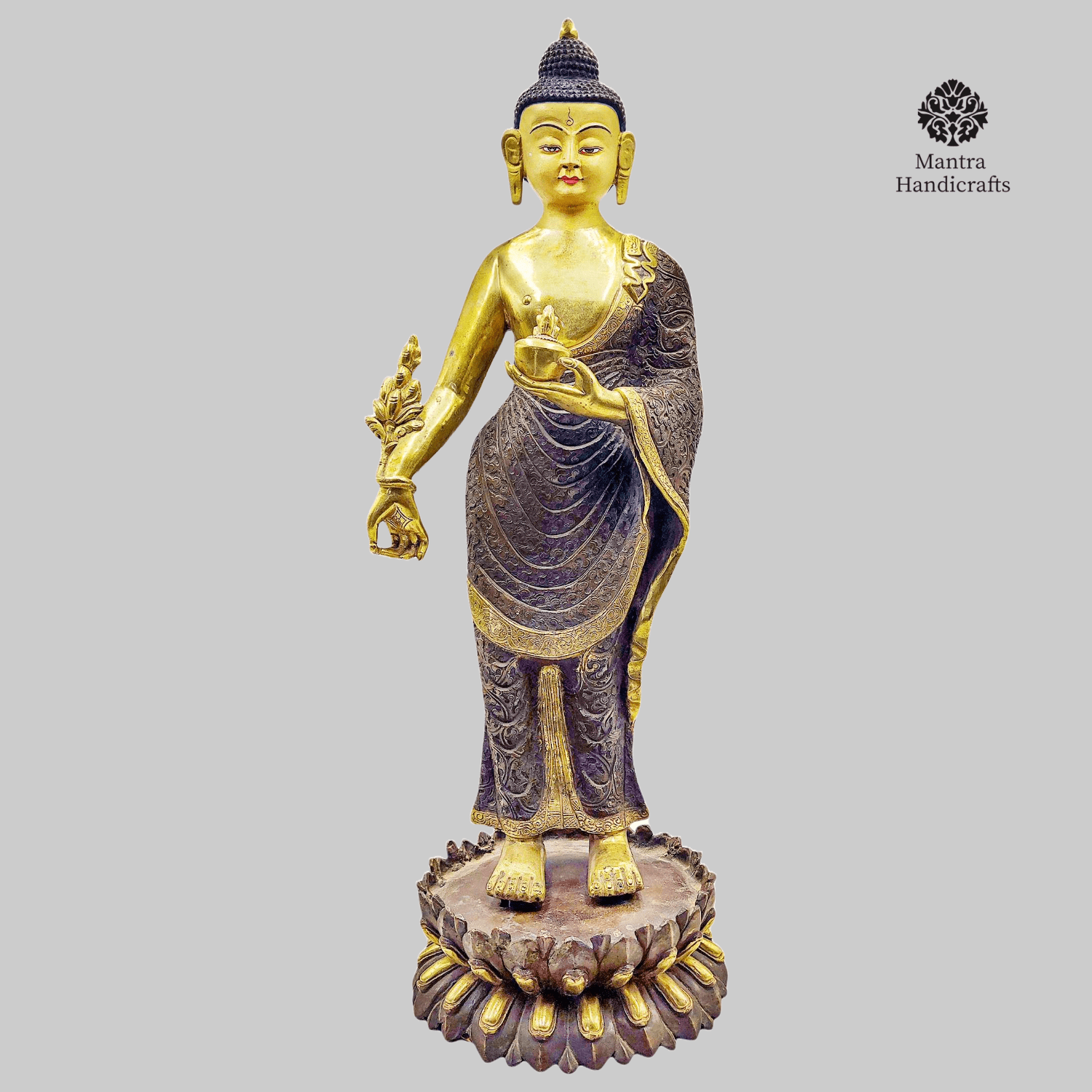 Standing Medicine Buddha | Handcrafted Healing Sculpture