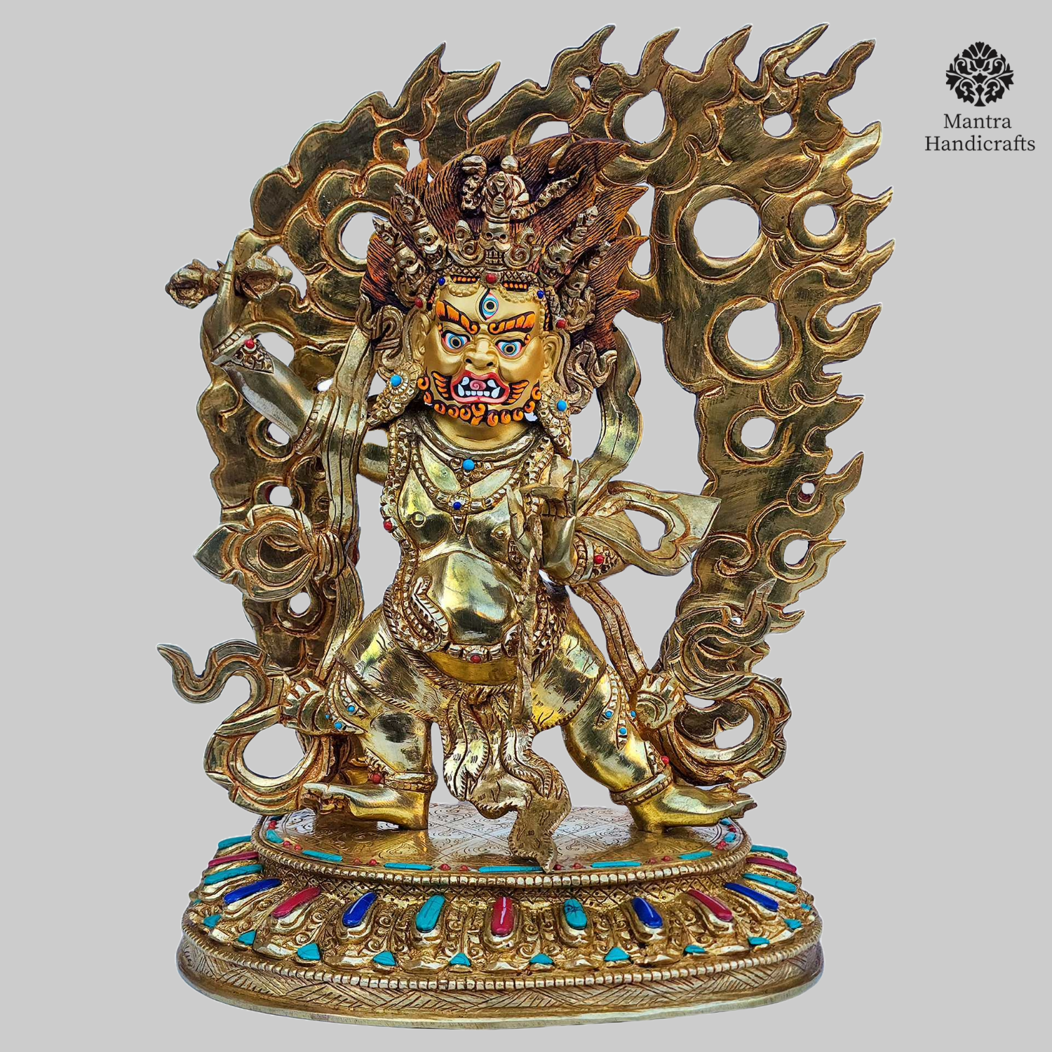 Vajrapani Statue | 24K Gold Gilded & Intricate Detailing