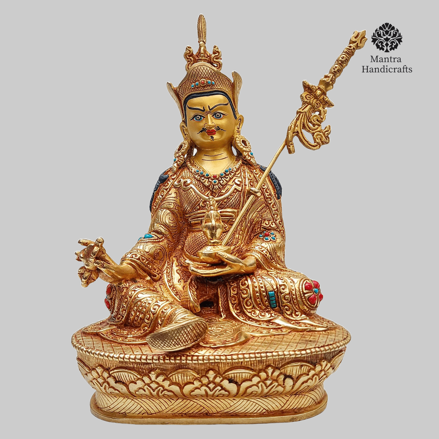 Padmasambhava Statue | Gold-Plated, Handcrafted Buddhist Art