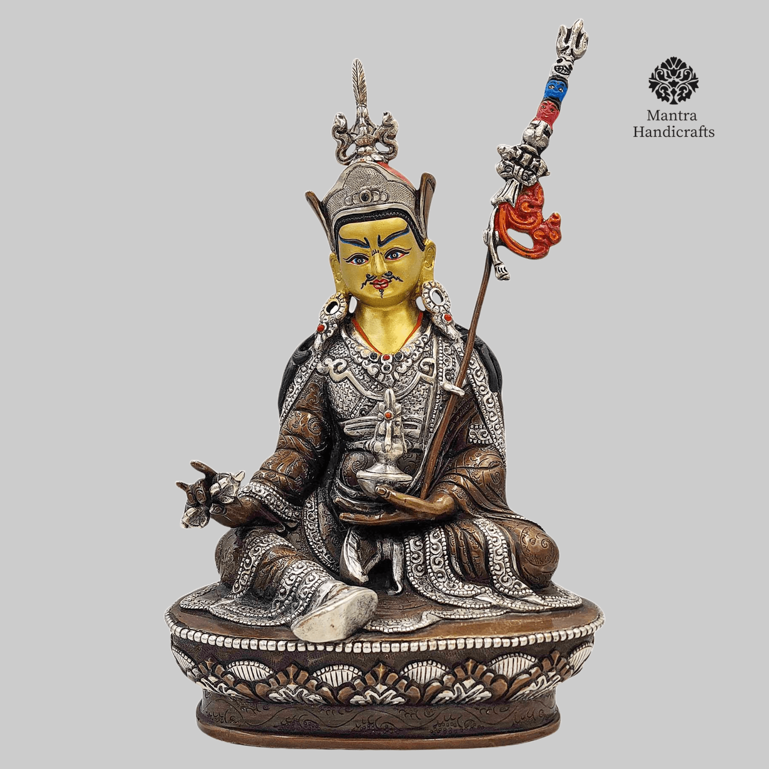 Padmasambhava Statue | Tibetan Guru Rinpoche, Handmade Spiritual Art from Nepal