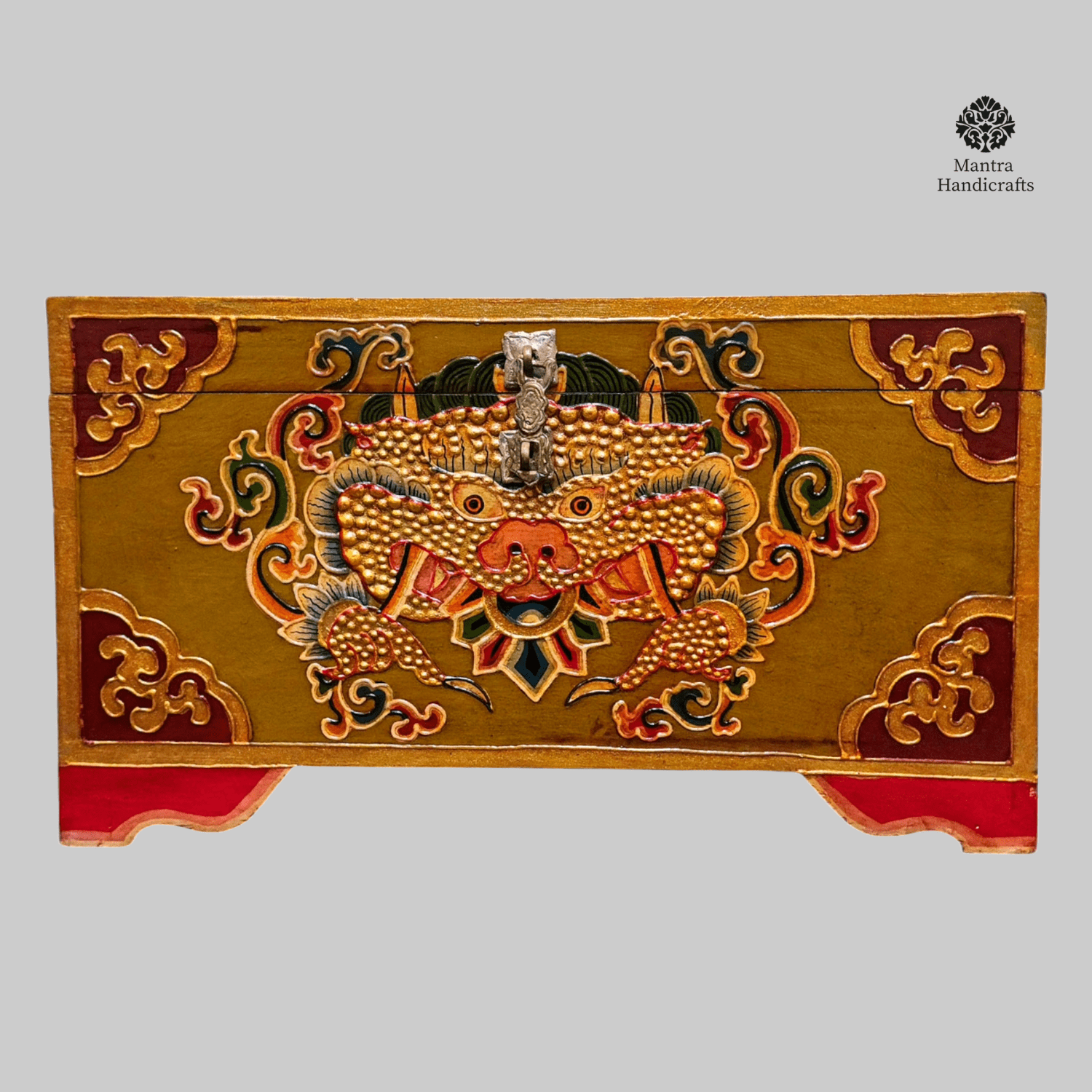 Buddhist Wooden Box | Tibetan Cheppu & Traditional Colors