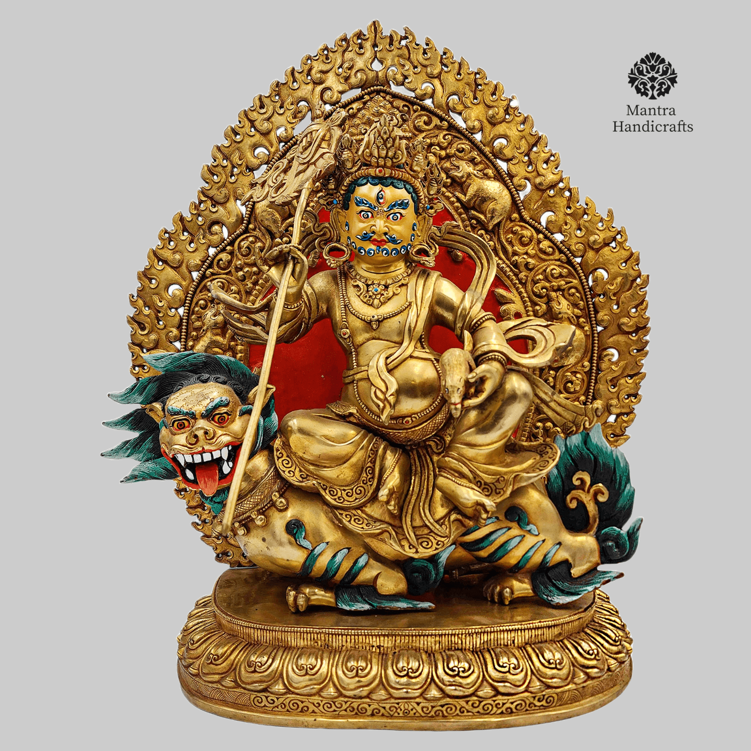 Jambhala Namtose Statue | Divine Wealth with 24K Gold Gilded