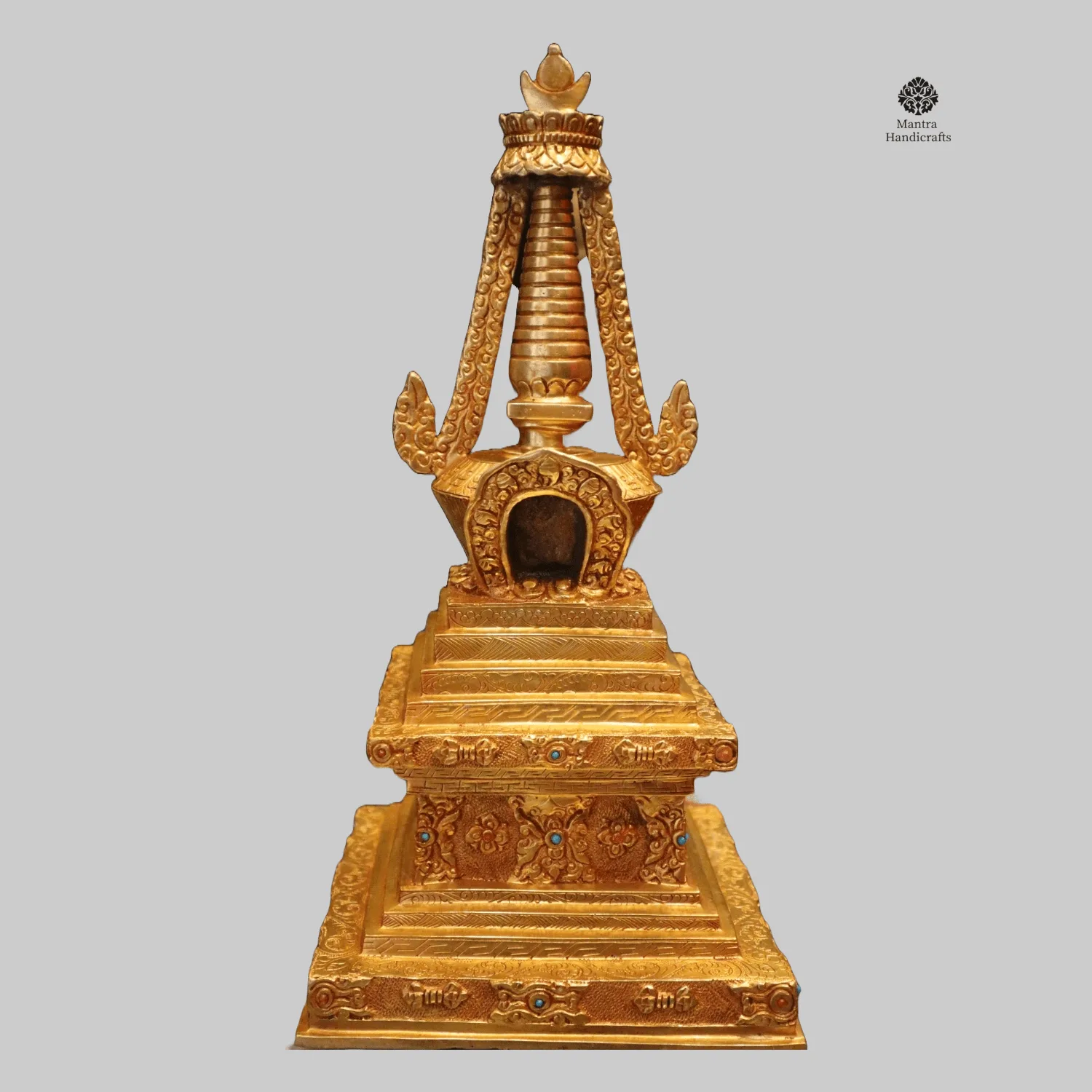 Authentic Buddhist Stupa | Handcrafted & Gold-Plated