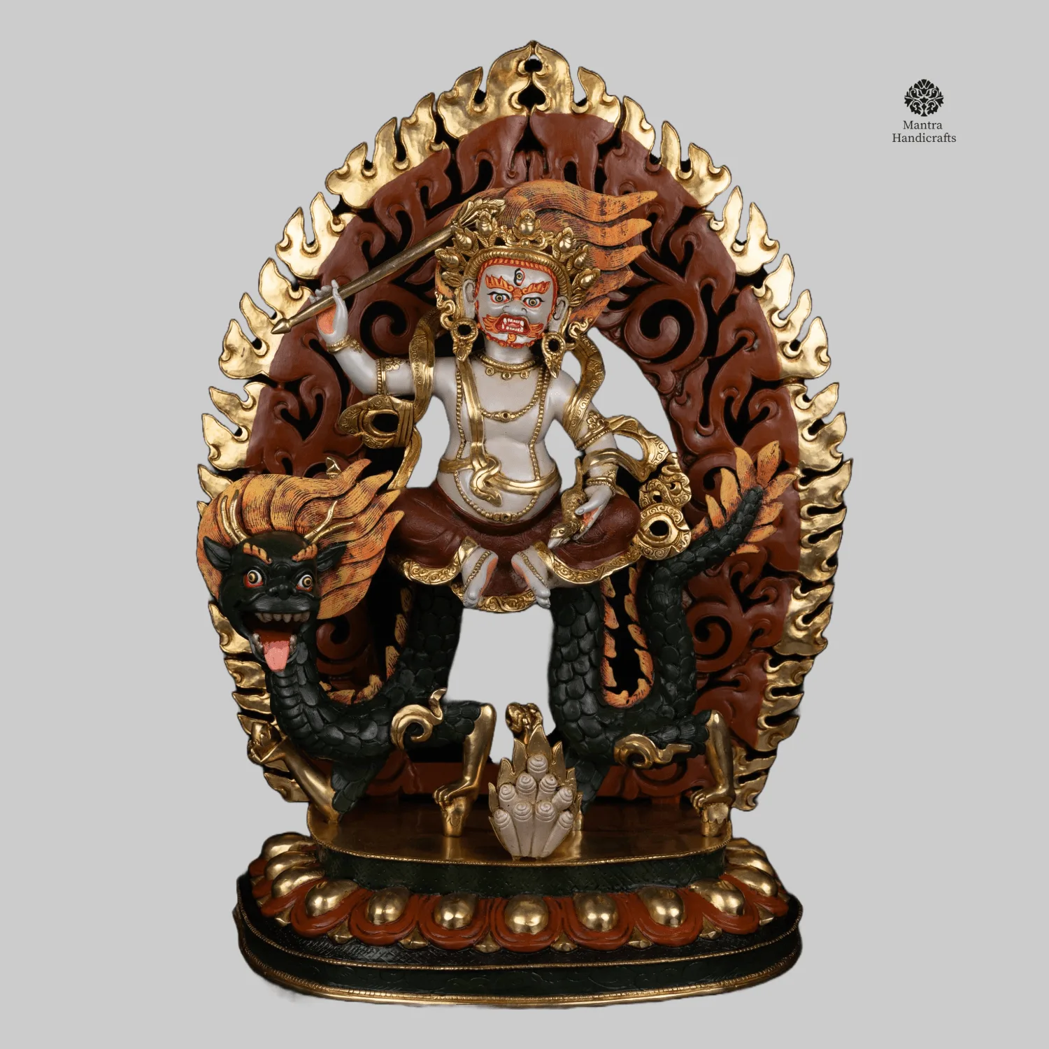 Colored White Dzambhala Statue | Abundance & Kindness