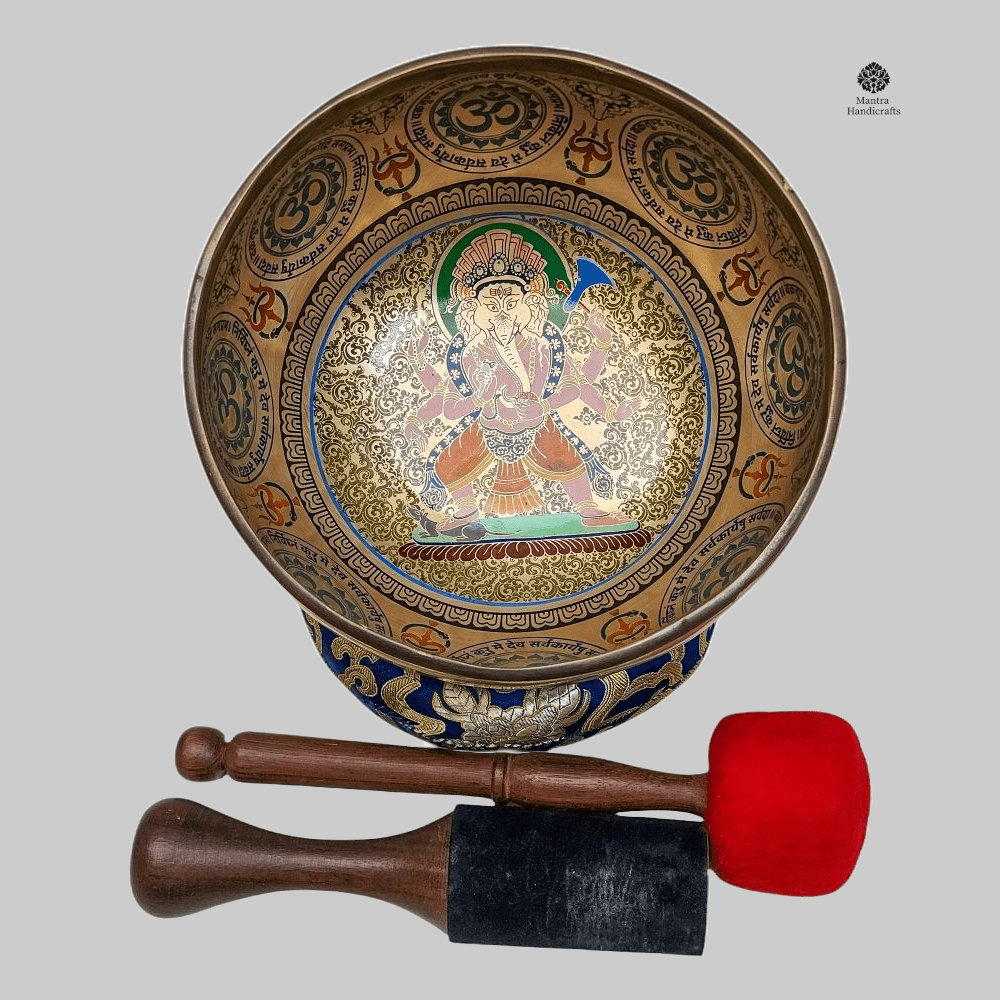 Ganesh Carved Singing Bowl | Hand Beaten Buddhist Sound Bowl 5 Ganesh Carved Singing Bowl | Hand Beaten Buddhist Sound Bowl