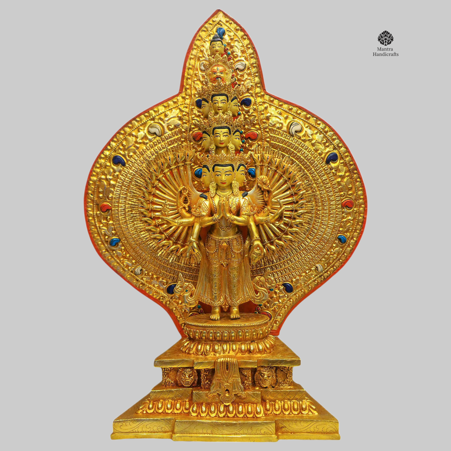 1000 Arms Avalokiteshvara Statue | 24K Gold Gilded