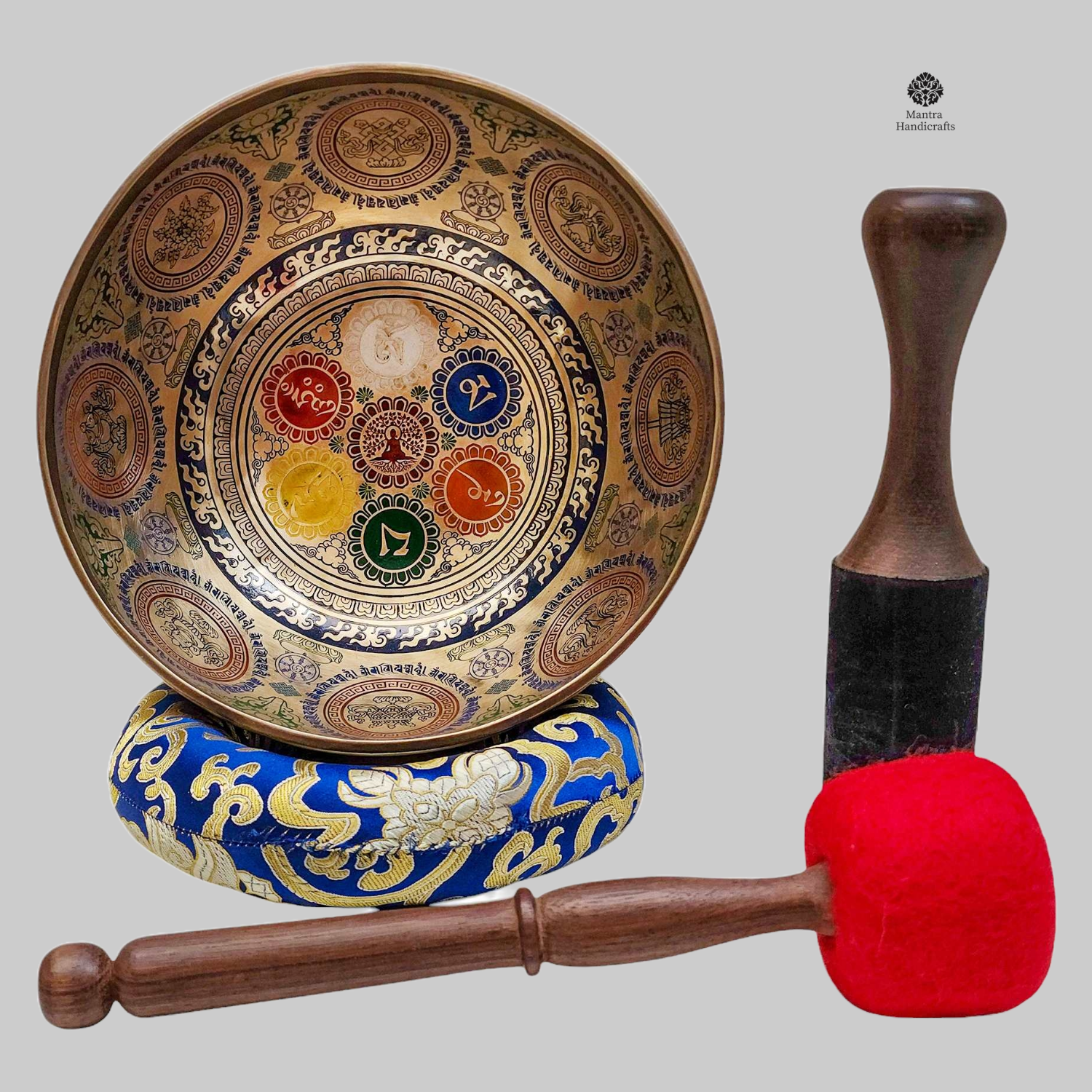 Buddhist Singing Bowl with Chakra Engraving