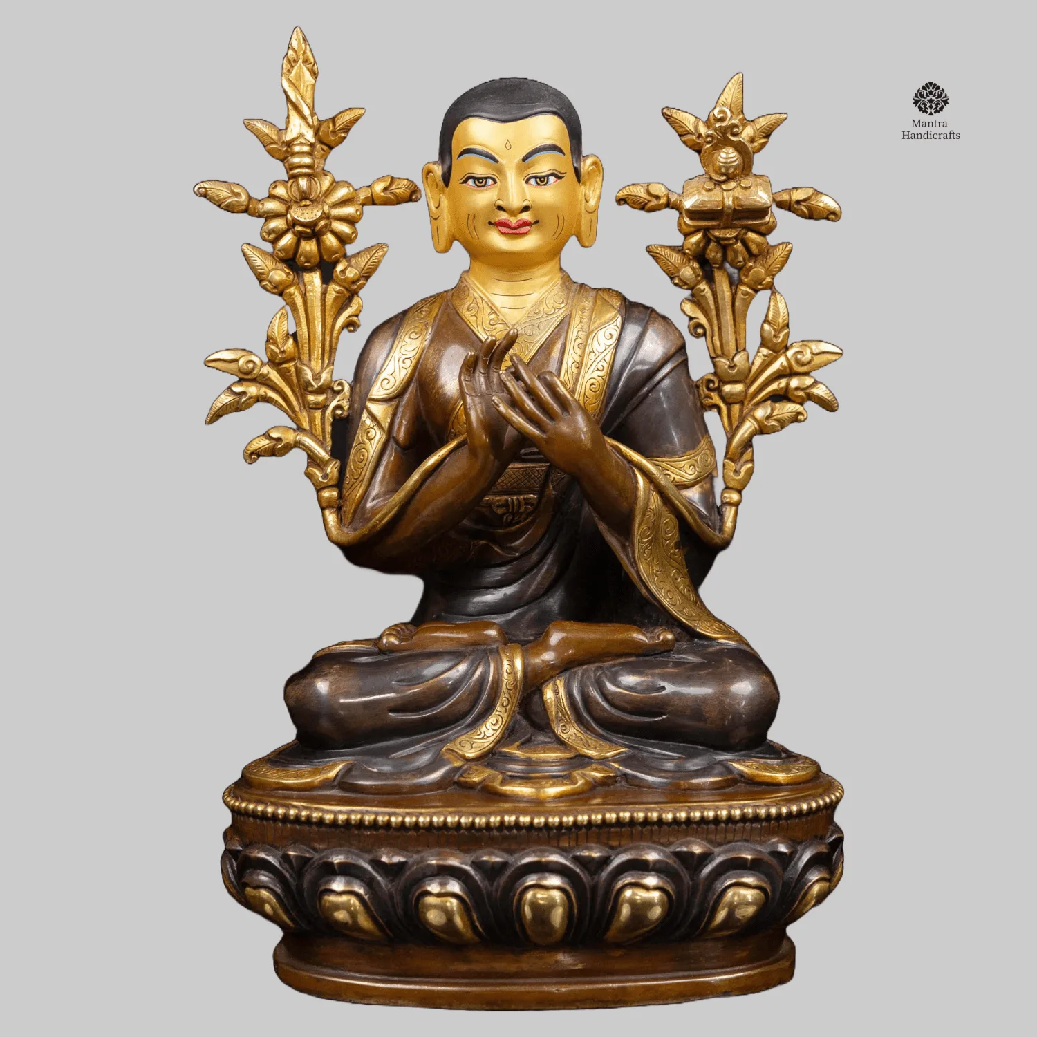 Tsongkhapa Statue | 24K Gold Gilded | Gelug School Master