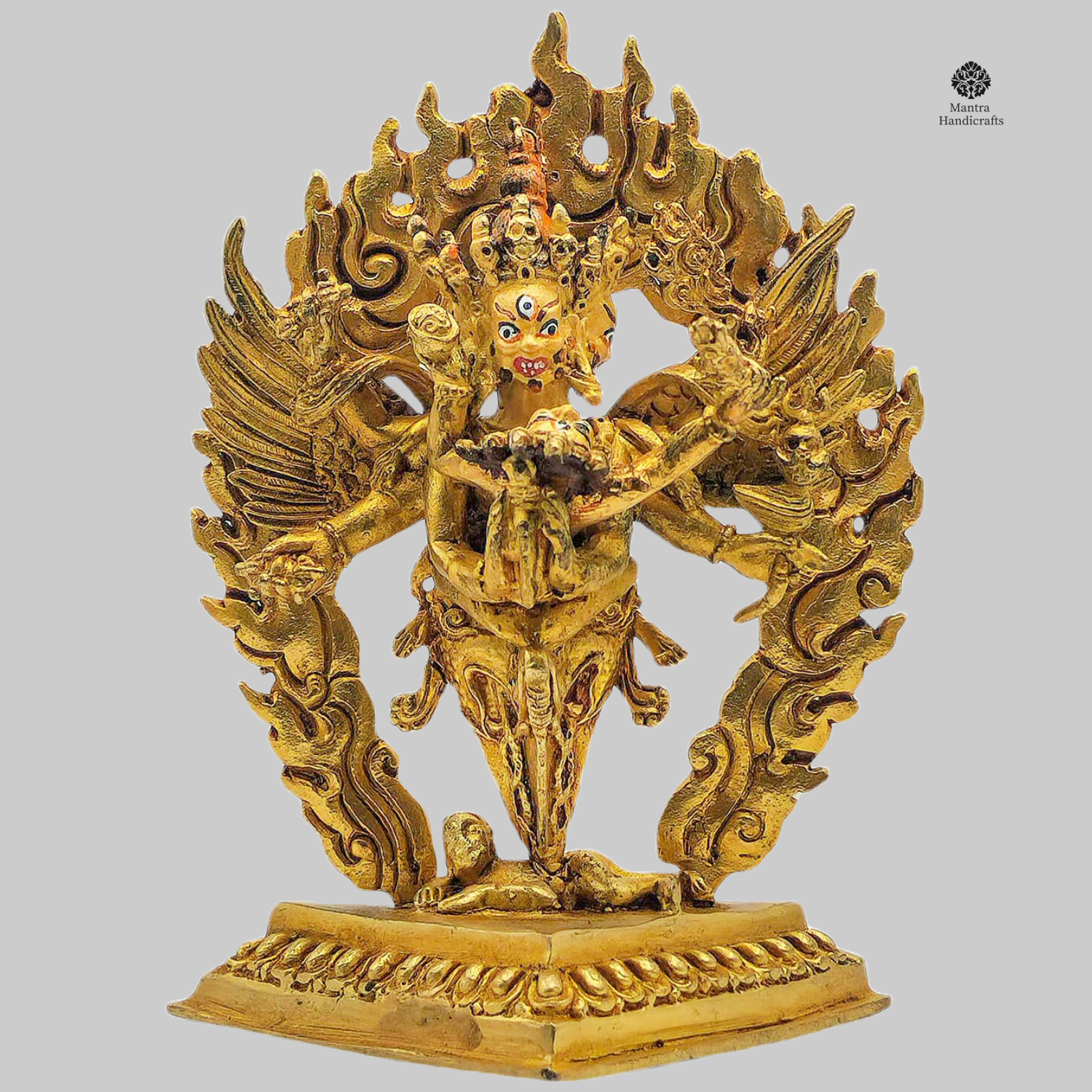Vajrakilaya Shakti Statue | Gold Plated Fierce Deity of Transformation