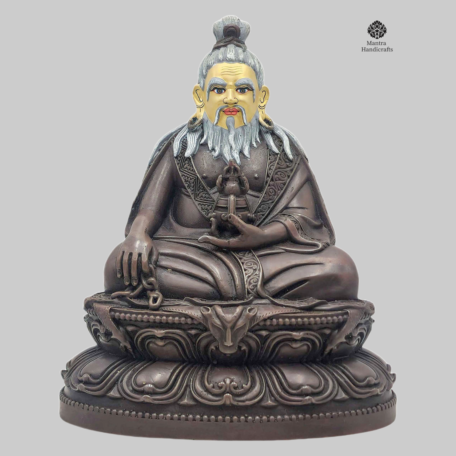 Thangtong Gyalpo Miniature Statue | Chocolate Oxidized & Face Painted