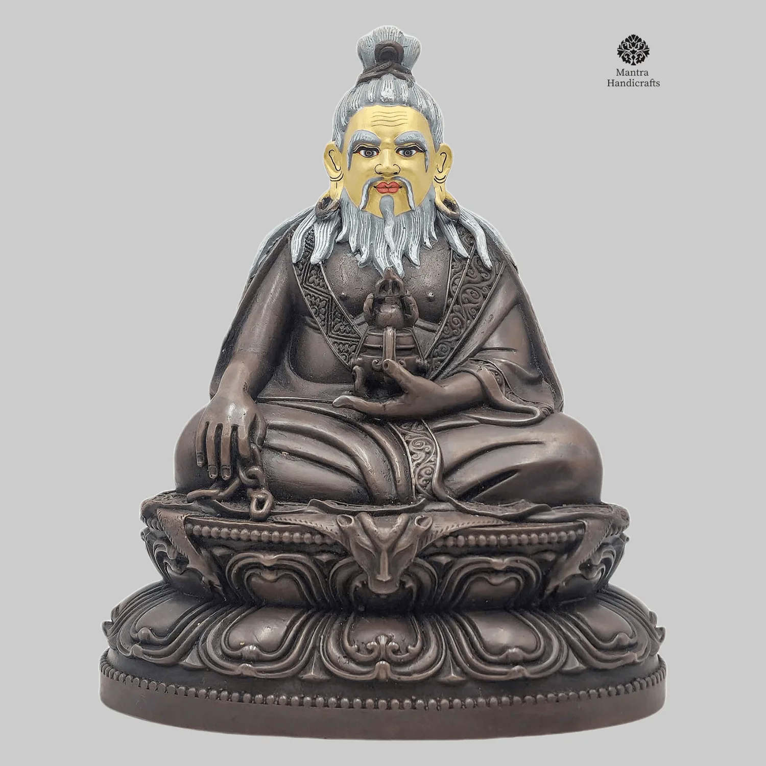 Thangtong Gyalpo Miniature Statue | Chocolate Oxidized & Face Painted