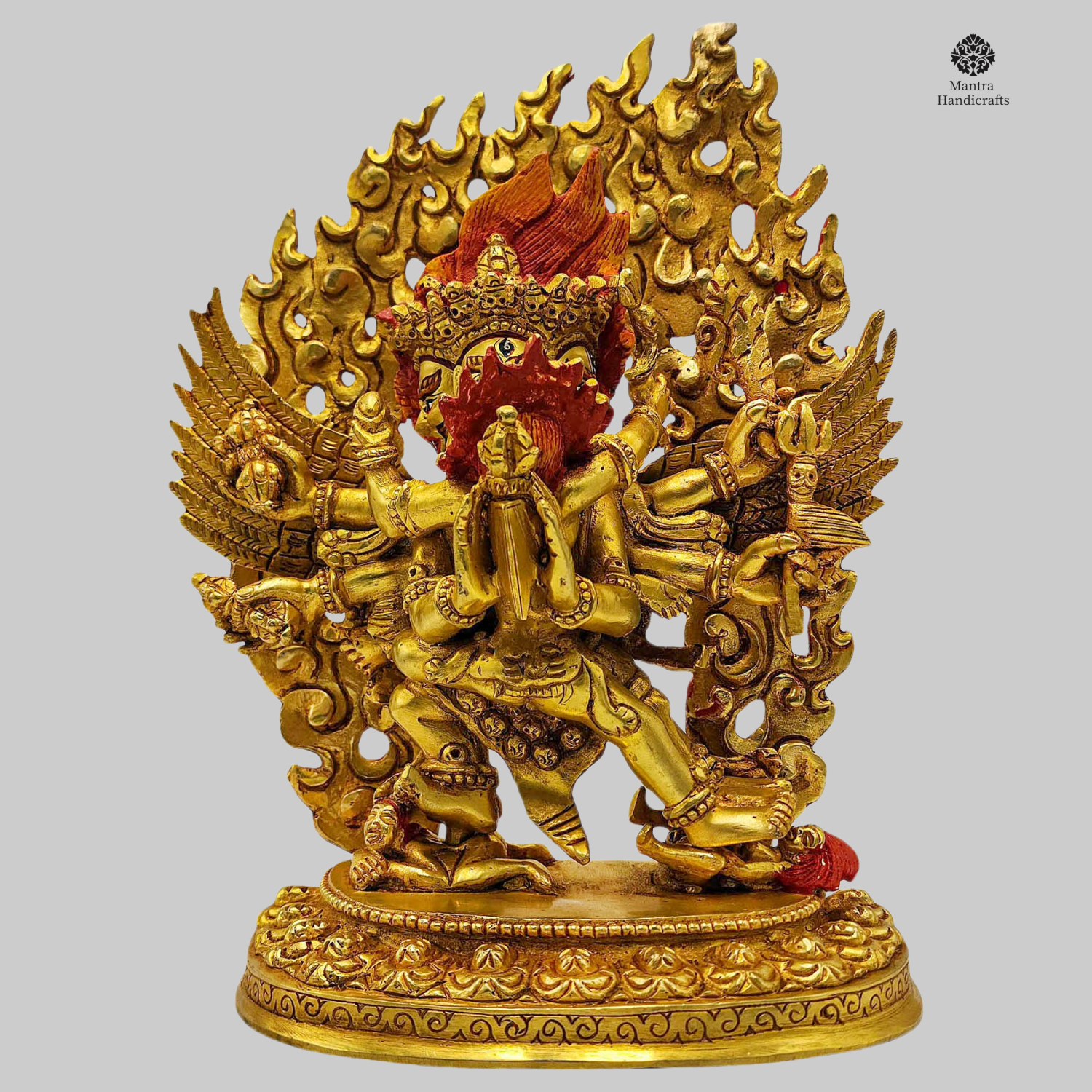 Vajrakilaya Shakti Statue | Dorje Phurba | 24k Full Gold Gilded