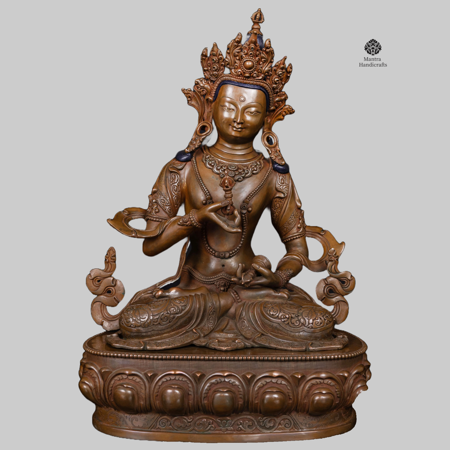 Vajrasattva Statue | Chocolate Oxidized Finish | Purifier of Karma