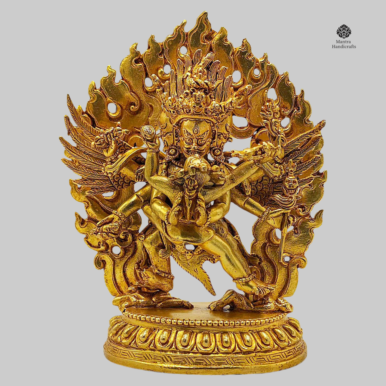 Vajrakilaya Miniature Statue | 24K Gold Gilded | Fierce Deity of Transformation