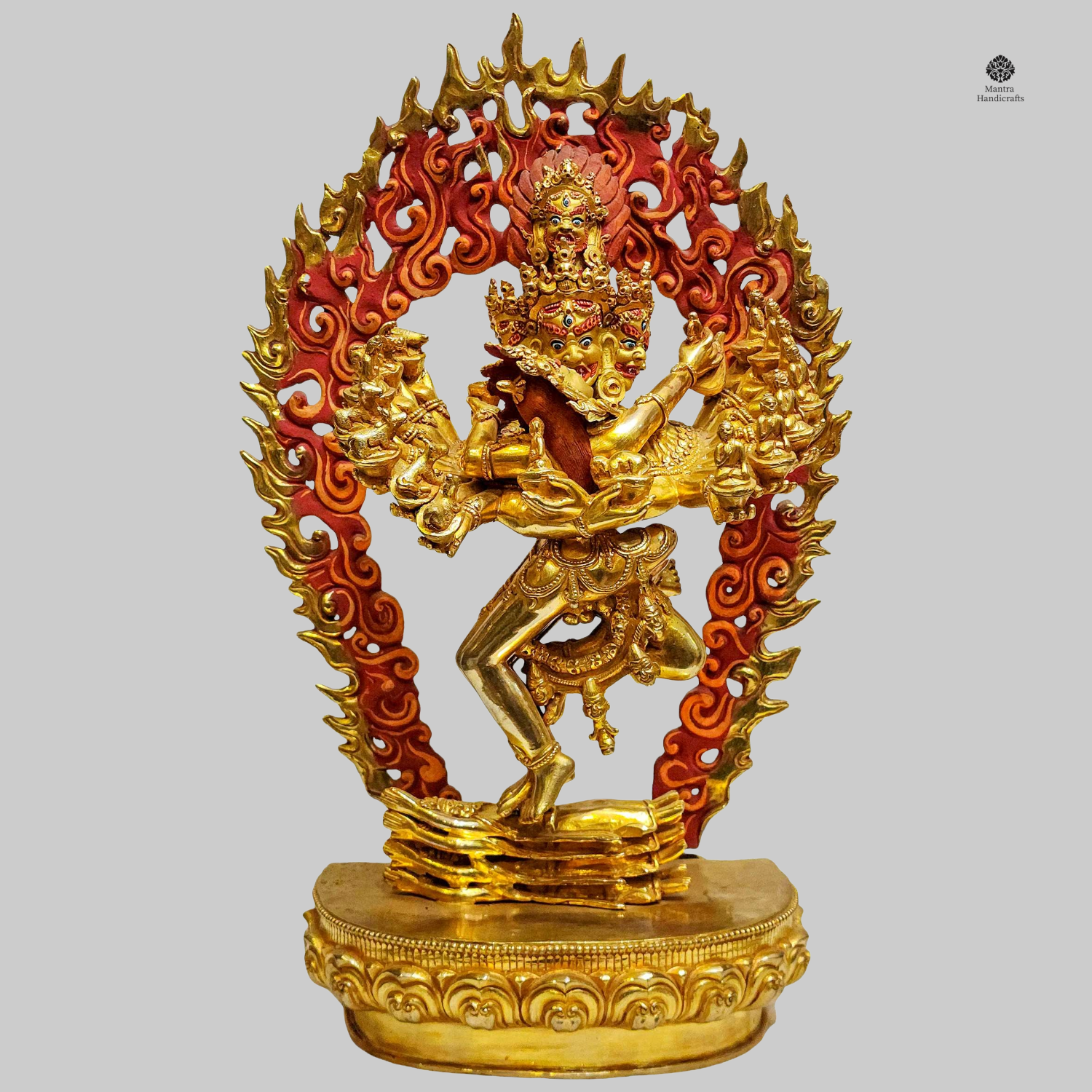 Hevajra Statue | Gold Plated Tantric Deity of Compassion