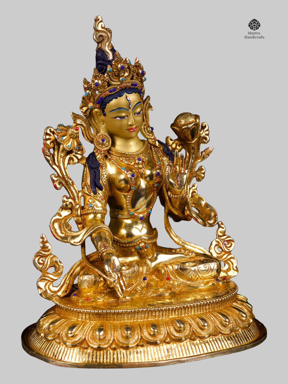 White Tara Statue | Gold Plated Goddess of Compassion & Life 3 White Tara Statue | Gold Plated Goddess of Compassion & Life