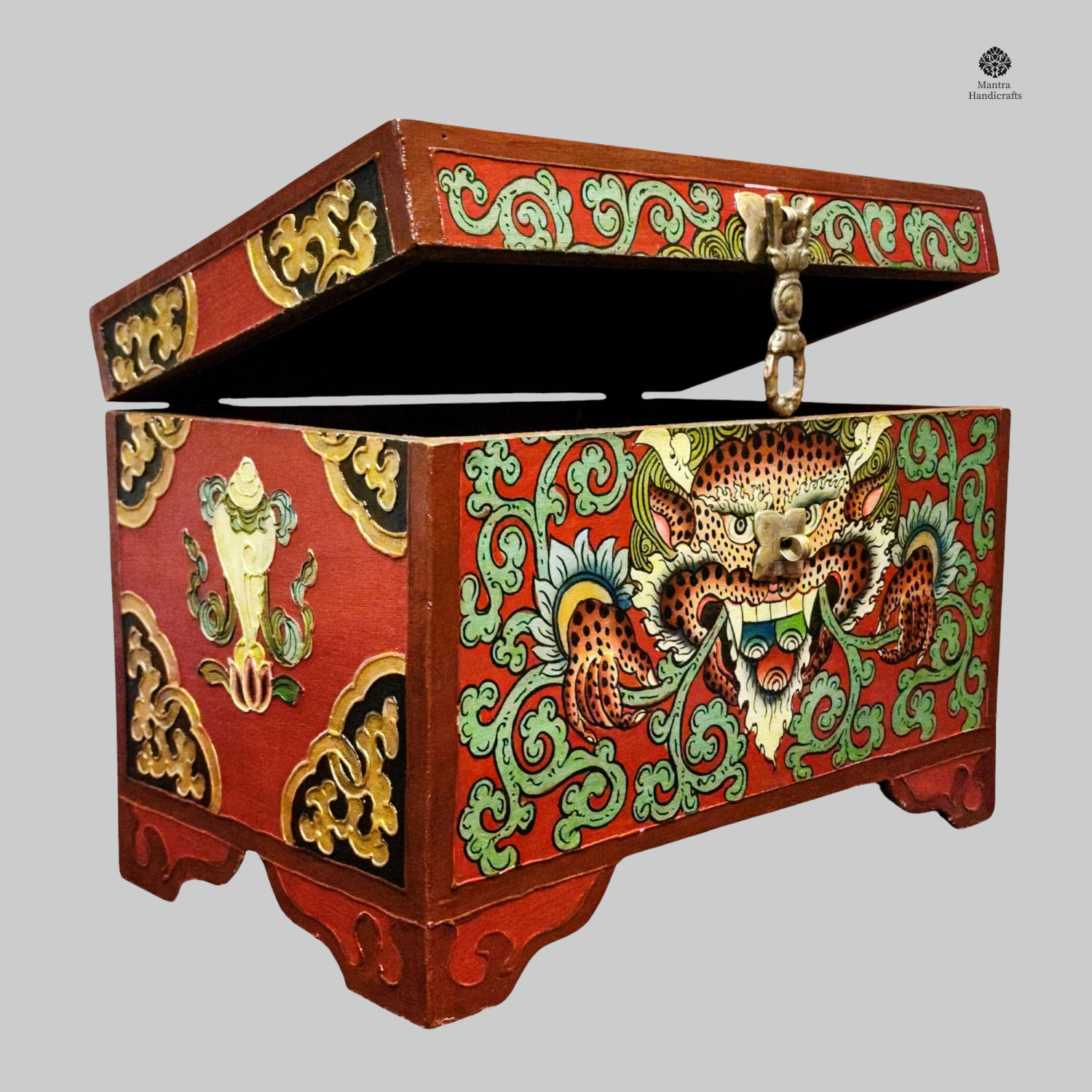 Buddhist Cheppu Box | Traditional Tibetan Hand-Painted Art