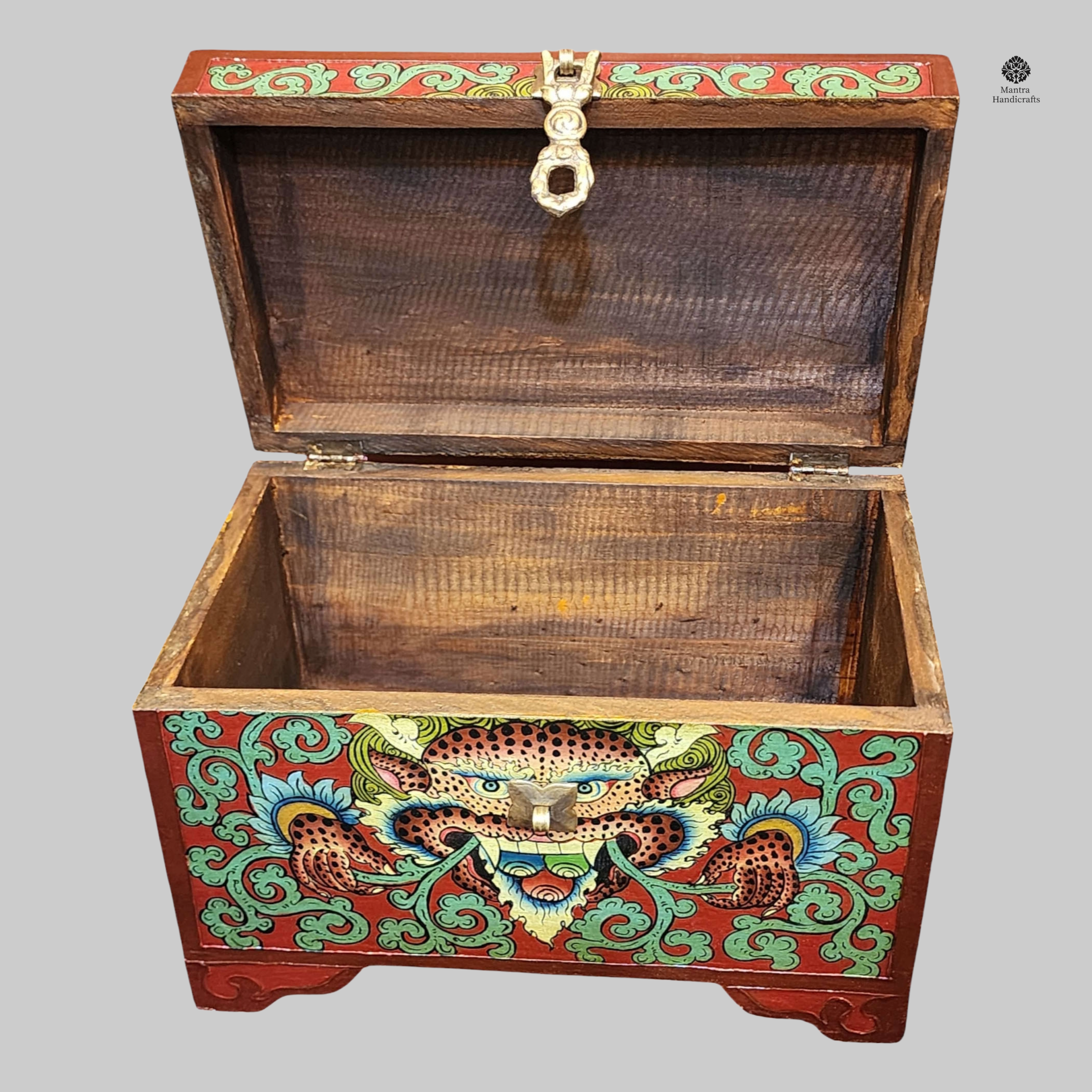 Buddhist Cheppu Box | Traditional Tibetan Hand-Painted Art