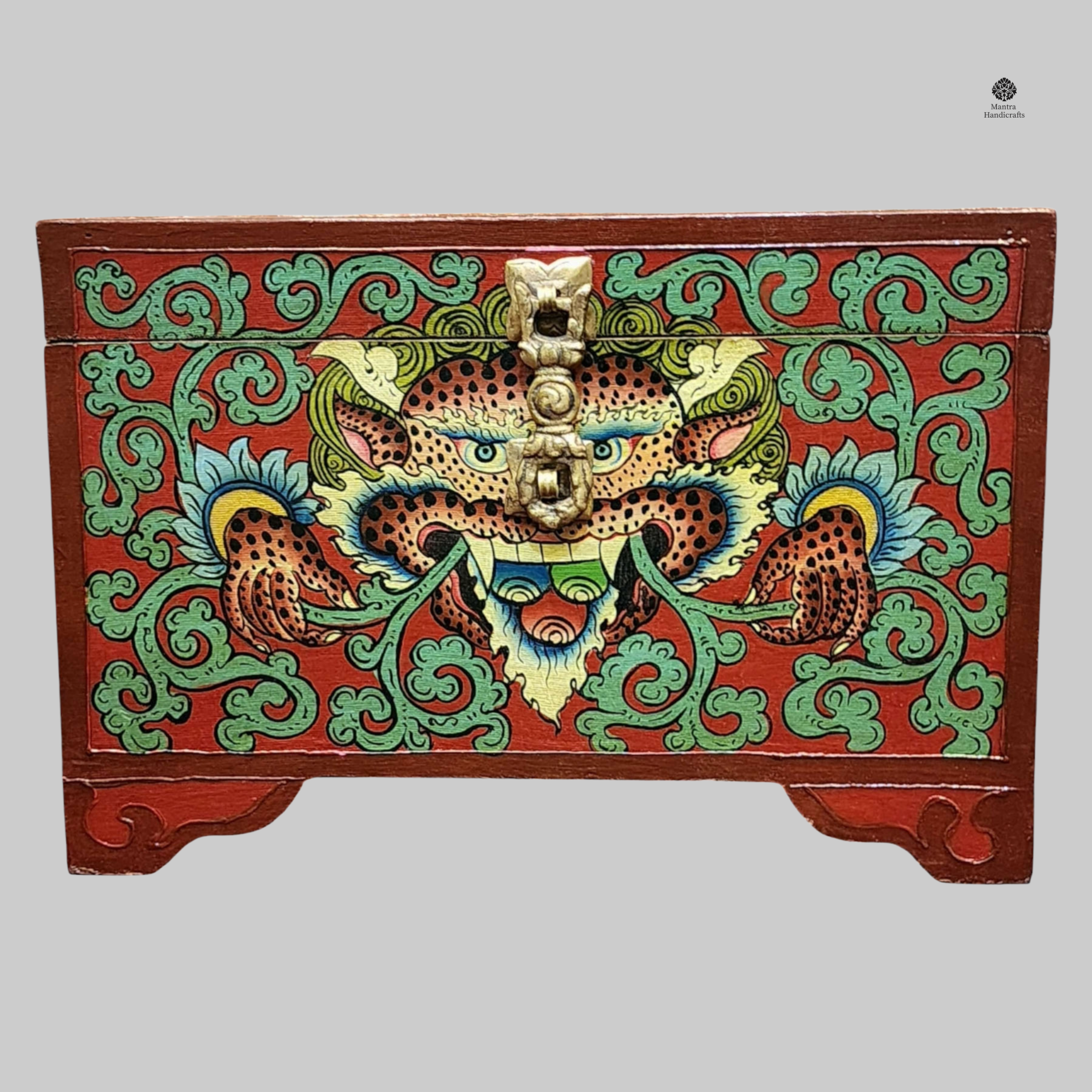 Buddhist Cheppu Box | Traditional Tibetan Hand-Painted Art