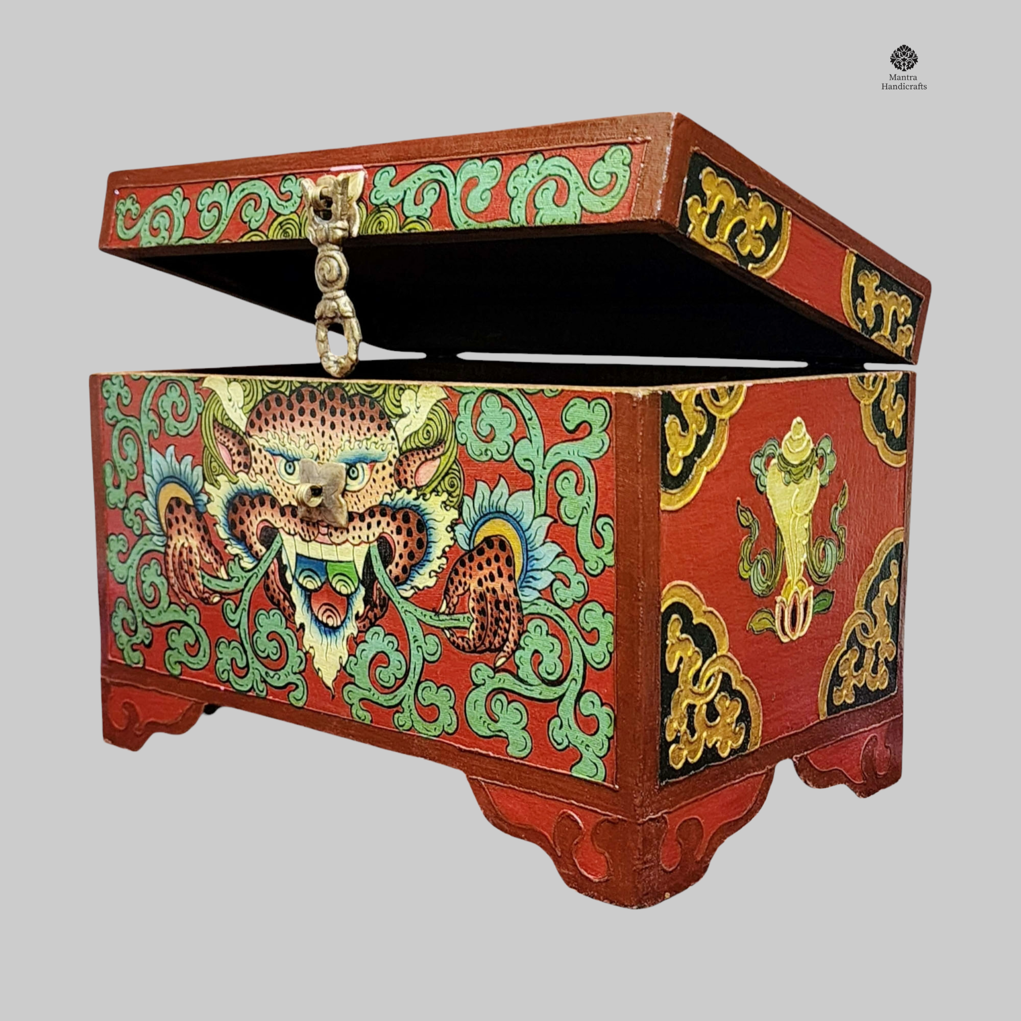 Buddhist Cheppu Box | Traditional Tibetan Hand-Painted Art