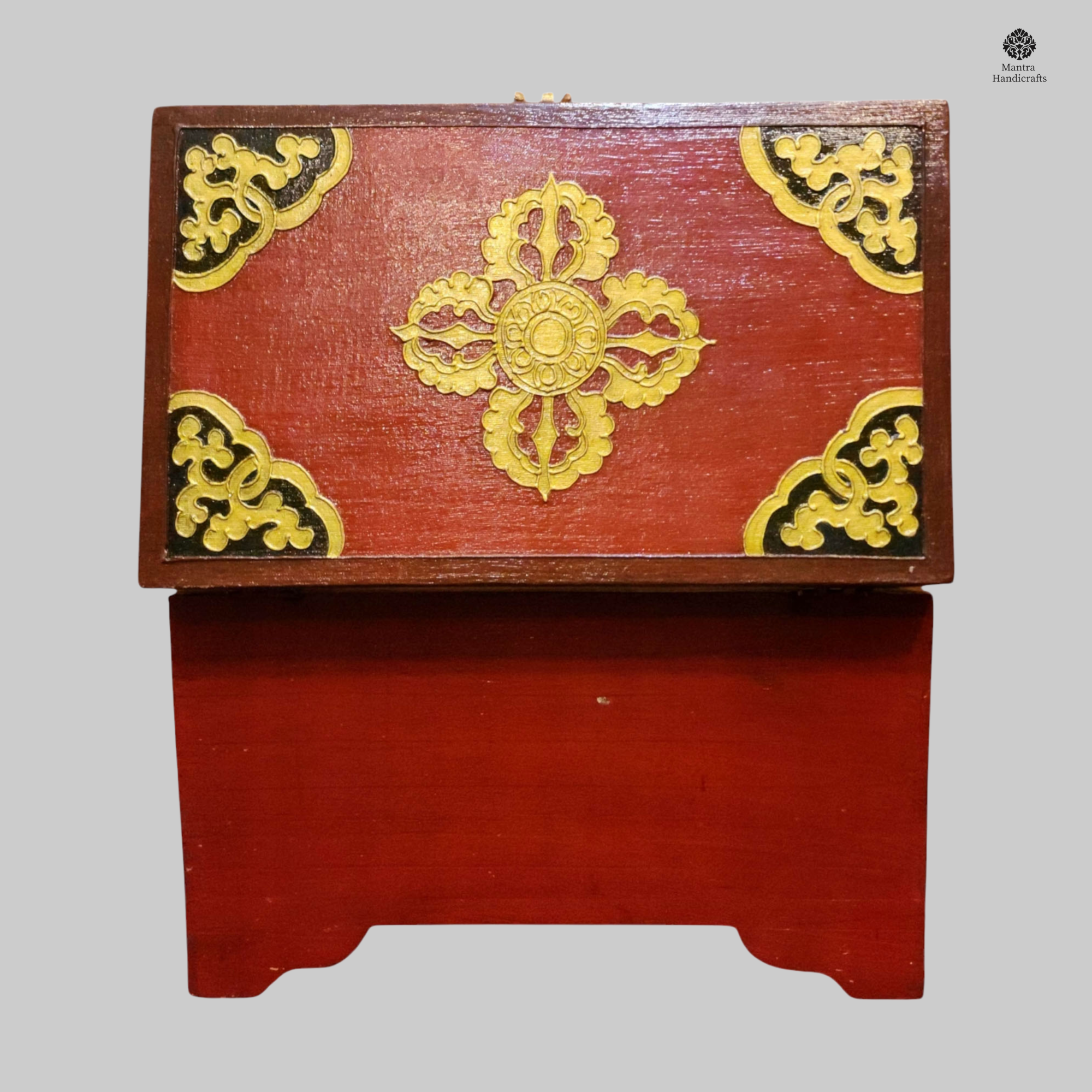 Buddhist Cheppu Box | Traditional Tibetan Hand-Painted Art