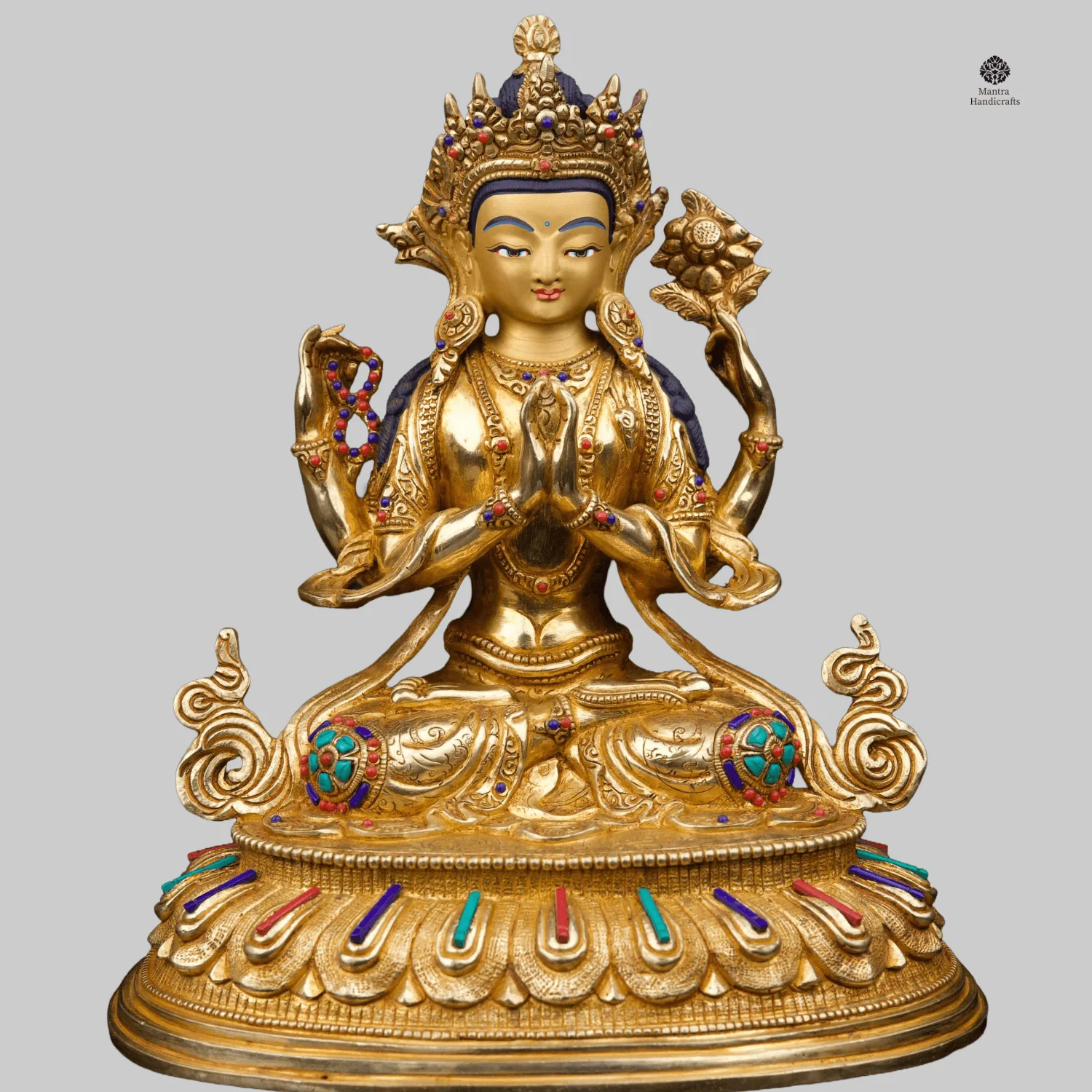Chenrezig | Handmade Gold Plated Bodhisattva Statue