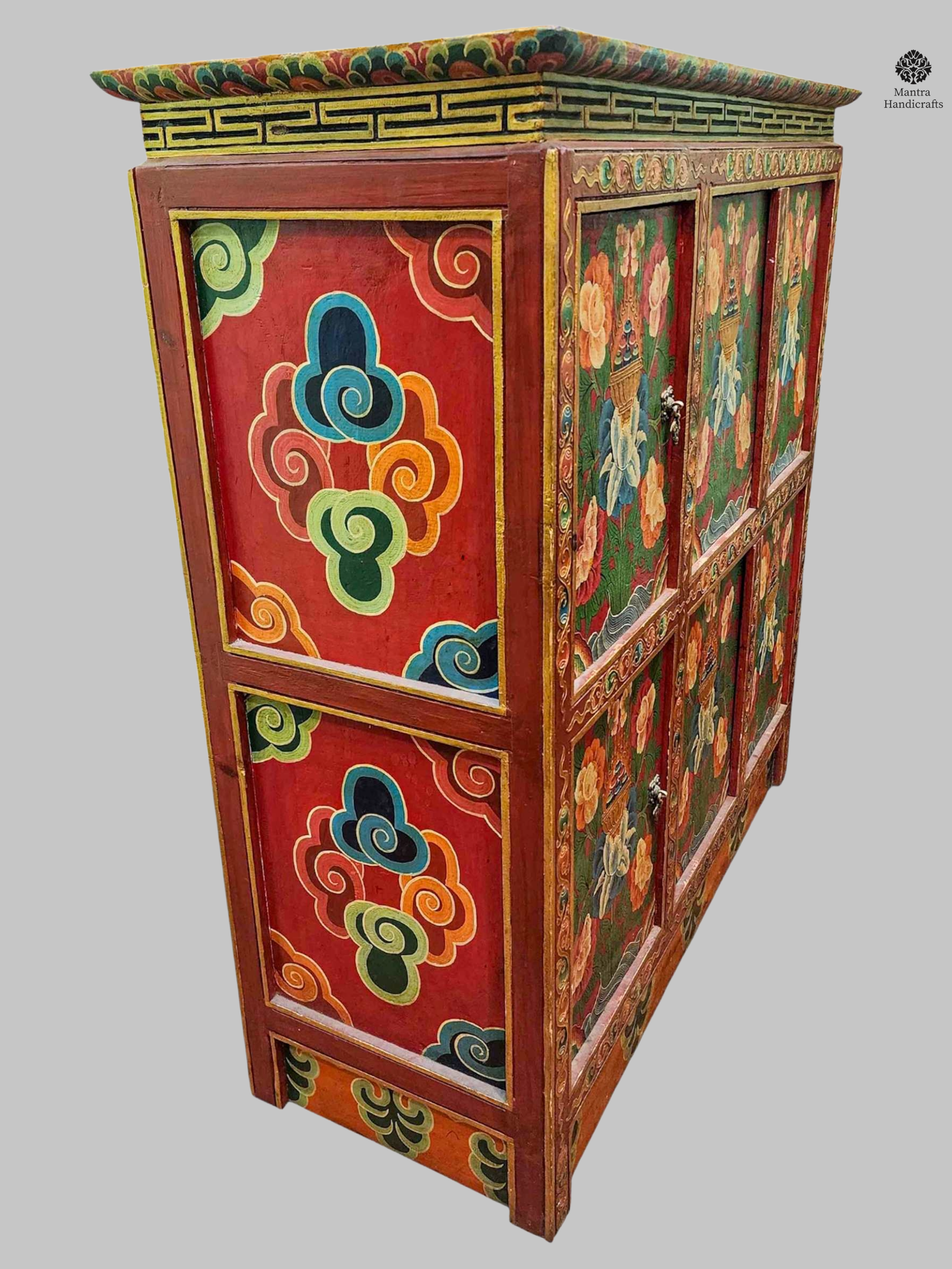 Tibetan Cabinet | Four-Door Hand-Painted Sacred Furniture 2 Tibetan Cabinet | Four-Door Hand-Painted Sacred Furniture