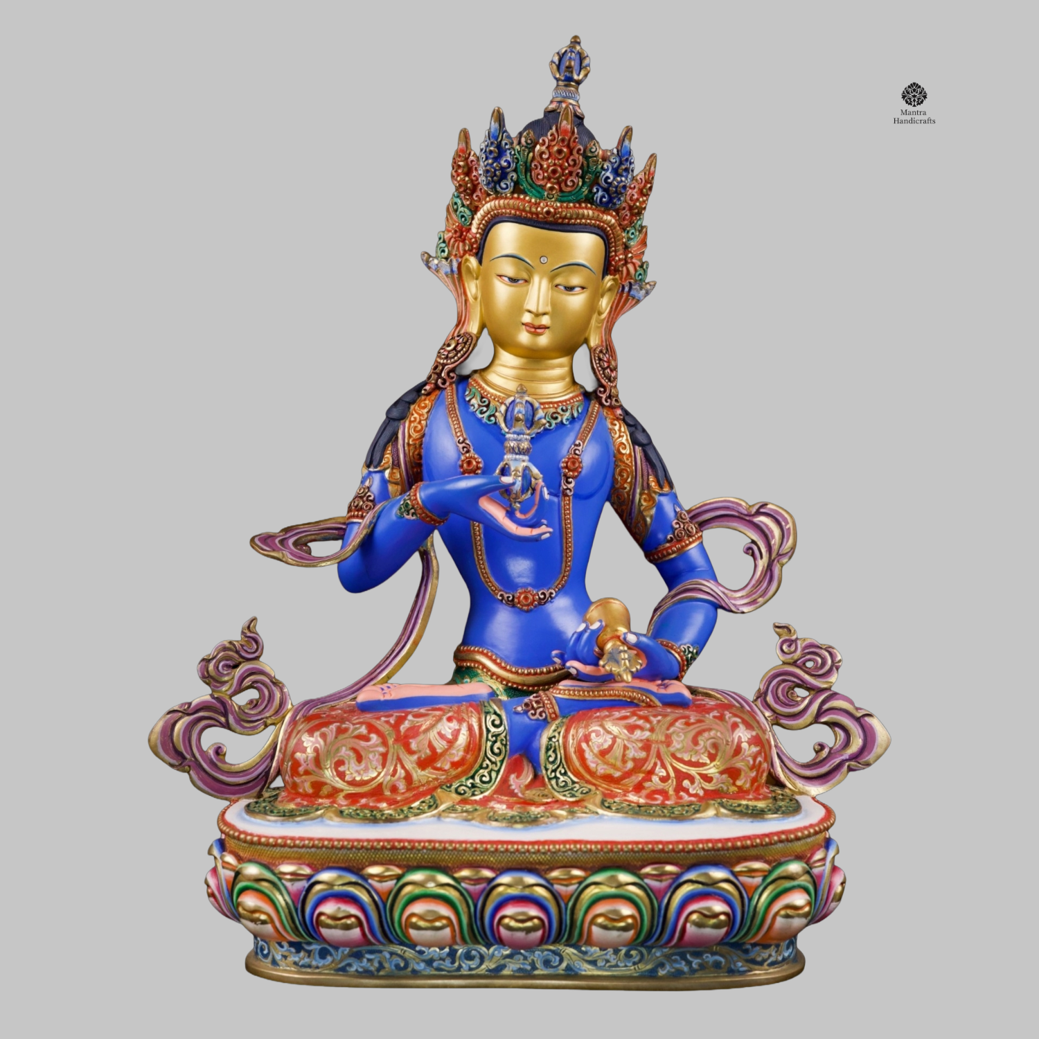 Vajrasattva Statue | Traditional Color Finish, Stone Setting