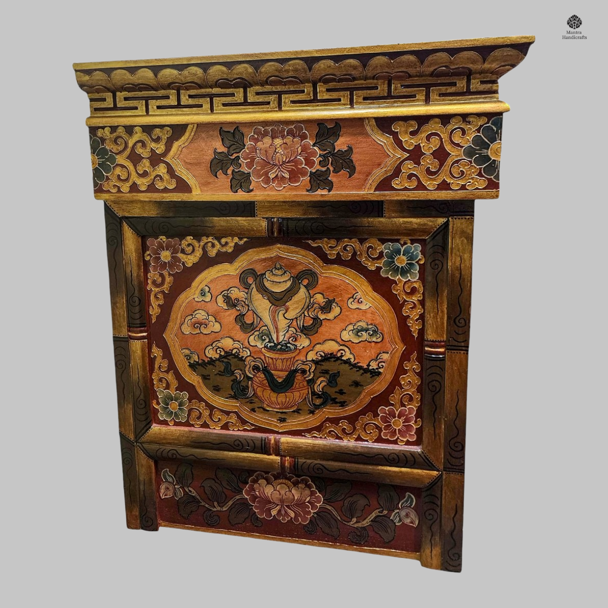 Tibetan Meditation Table | Large Hand-Painted Ashtamangala