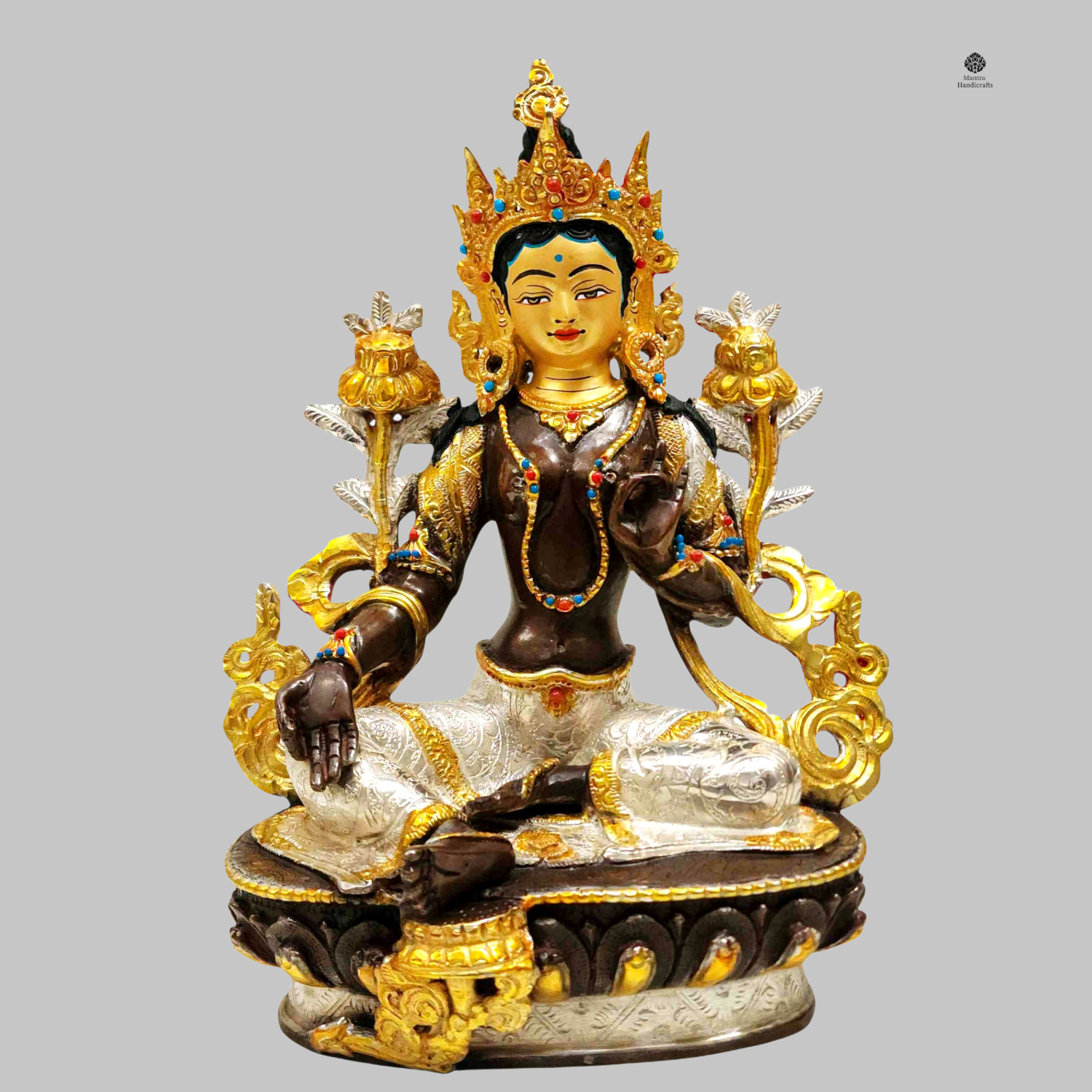 Green Tara Buddhist Goddess | Handmade Oxidized Statue