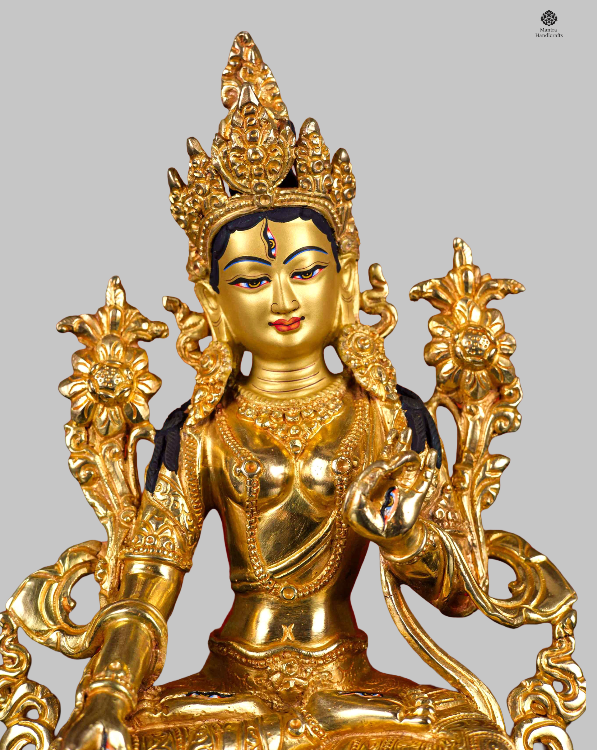 White Tara Healing Goddess | 24k Gold Gilded Statue 5 White Tara Healing Goddess | 24k Gold Gilded Statue